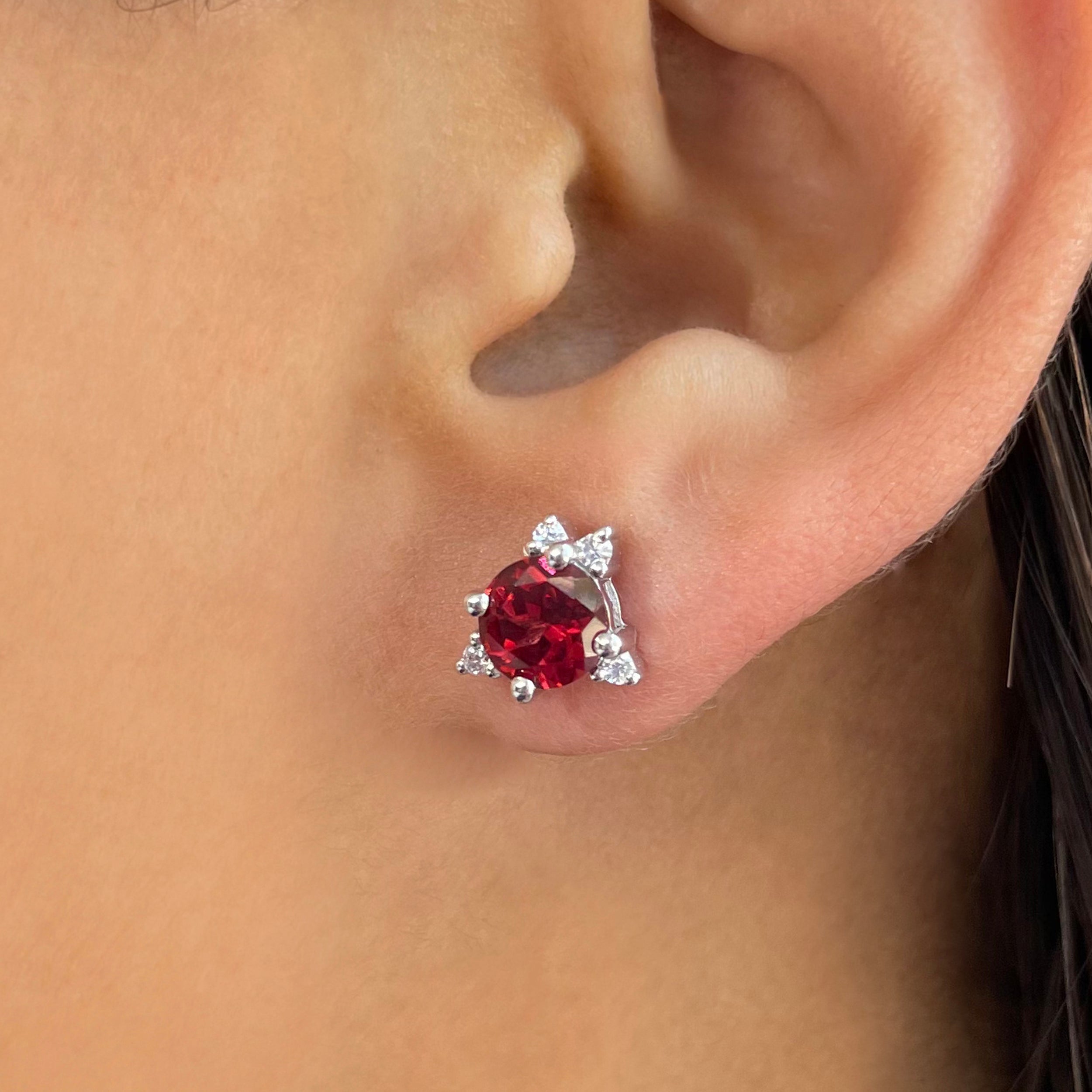 Garnet Stud Earring-(GAR-SE-1260.)