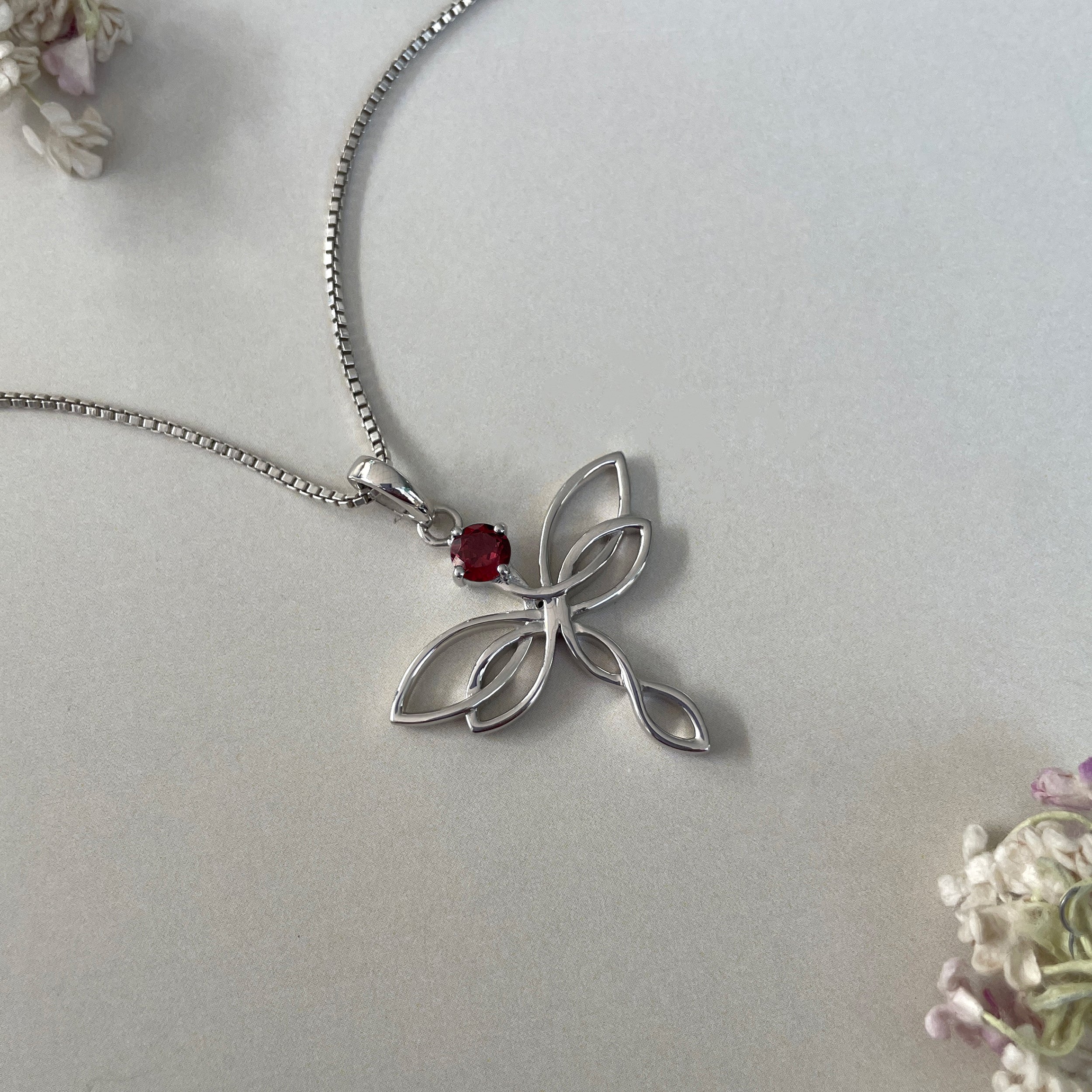 Garnet Holy Cross Pendant-(GAR-SN-160P.)