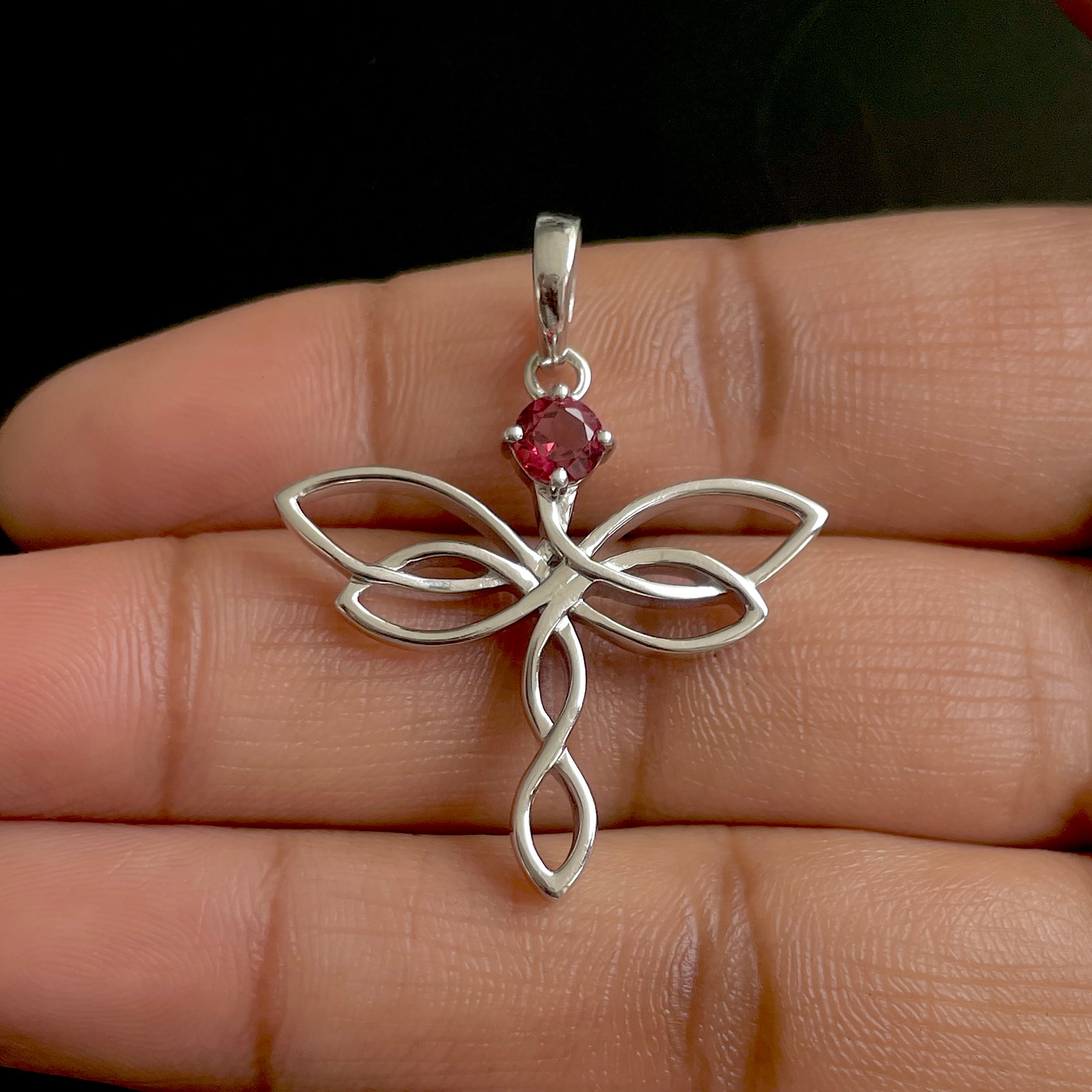 Garnet Holy Cross Pendant-(GAR-SN-160P.)