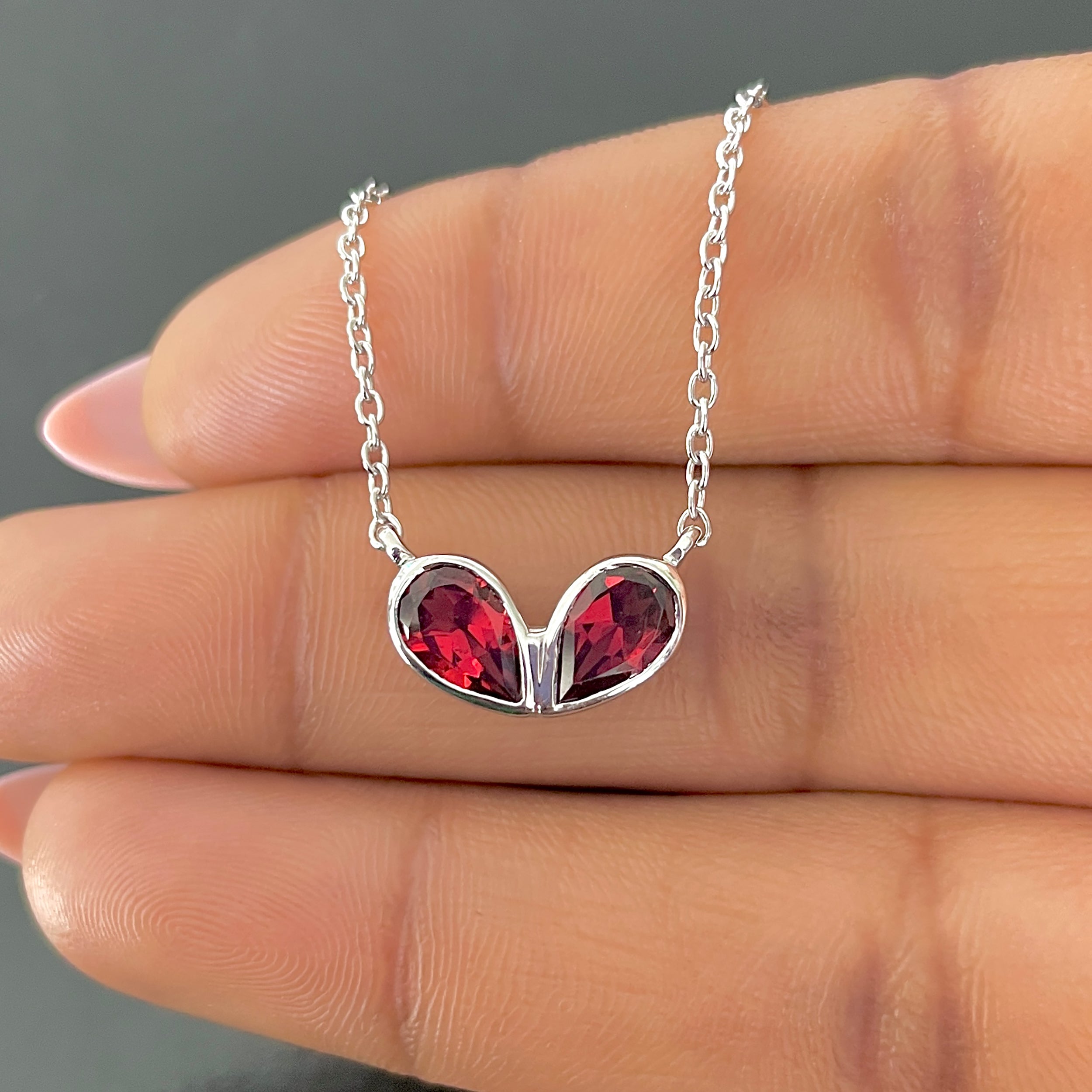Garnet Necklace-(GAR-SN-585.)