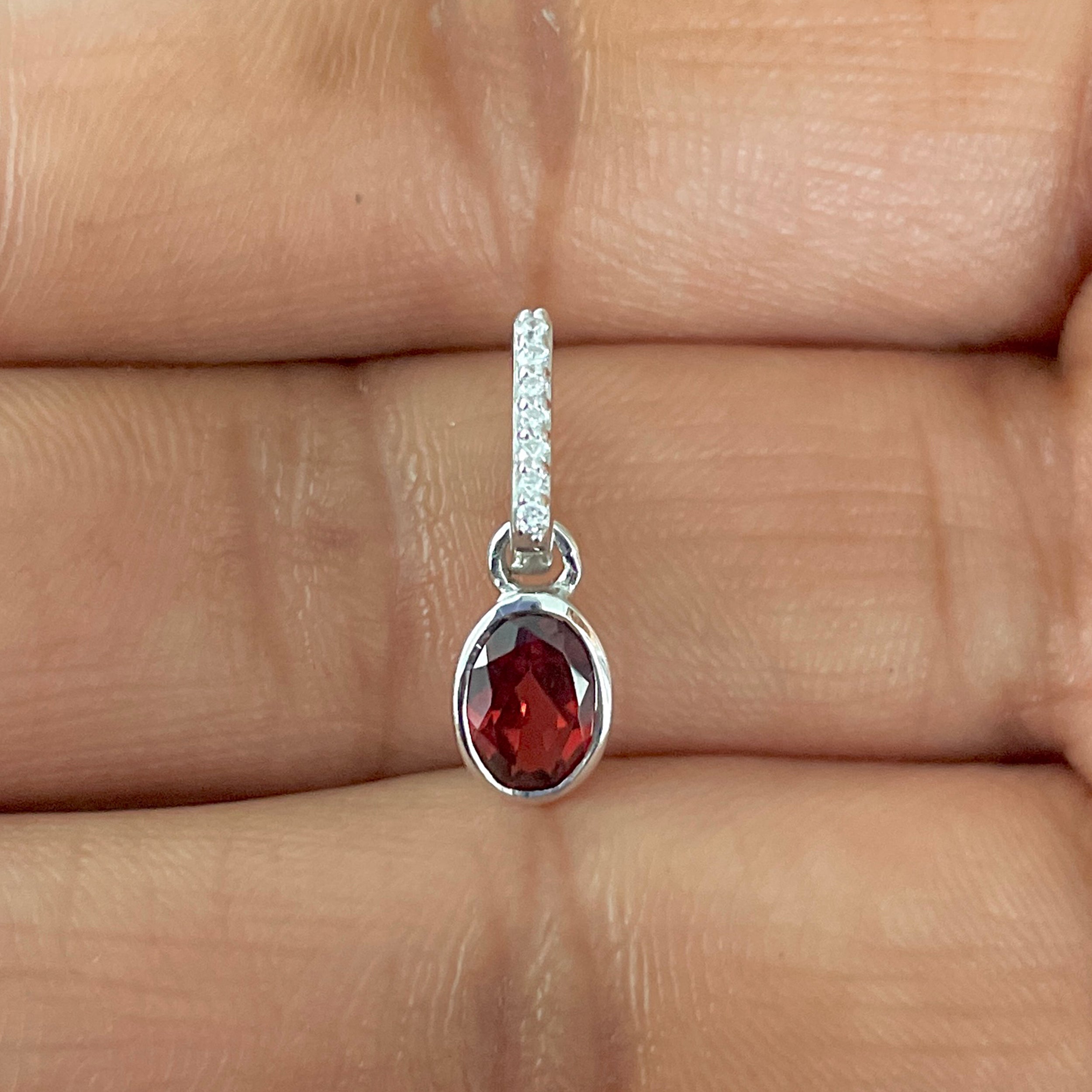 Garnet & White Topaz Pendant-(GAR-SP-780.)