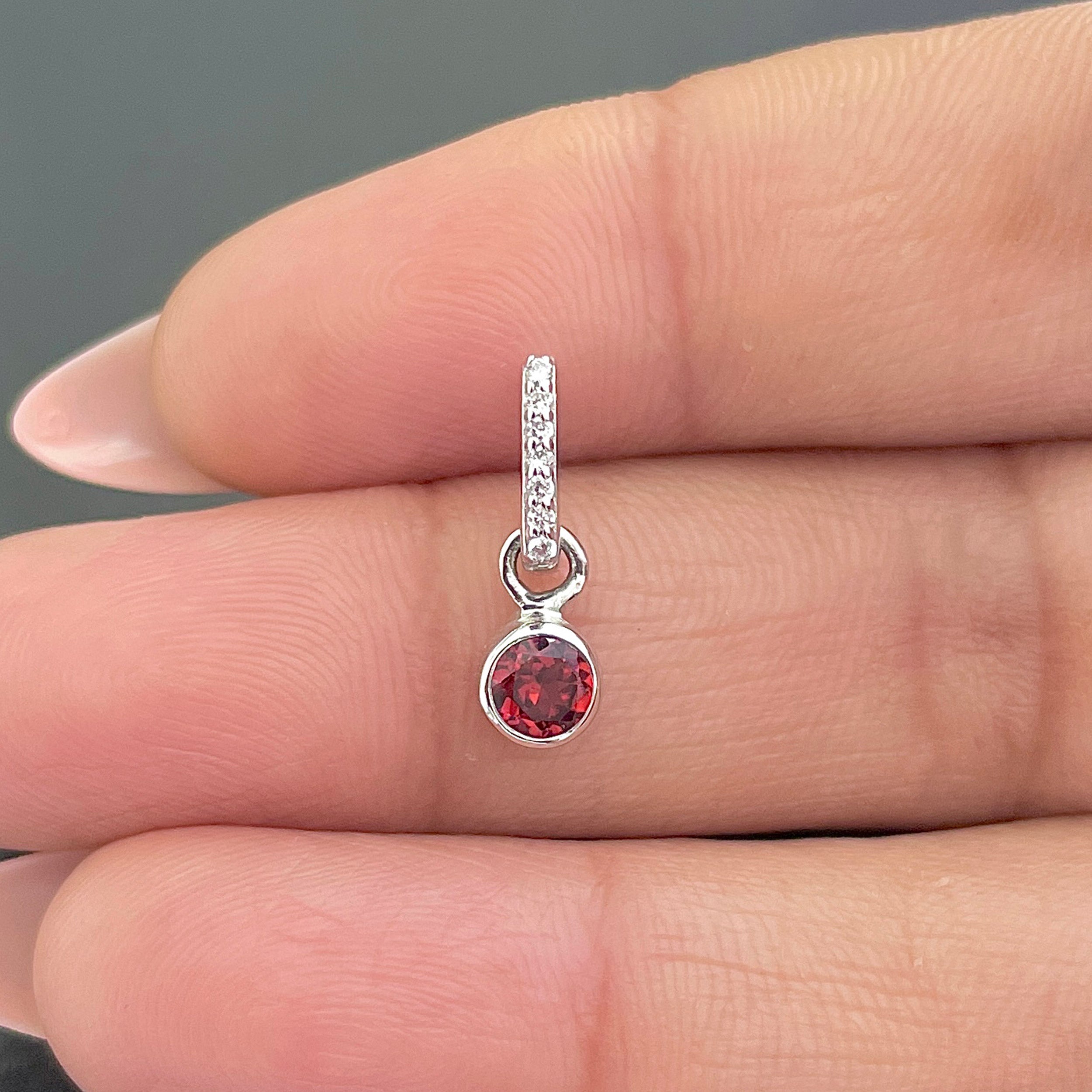 Garnet & White Topaz Pendant-(GAR-SP-999B.)
