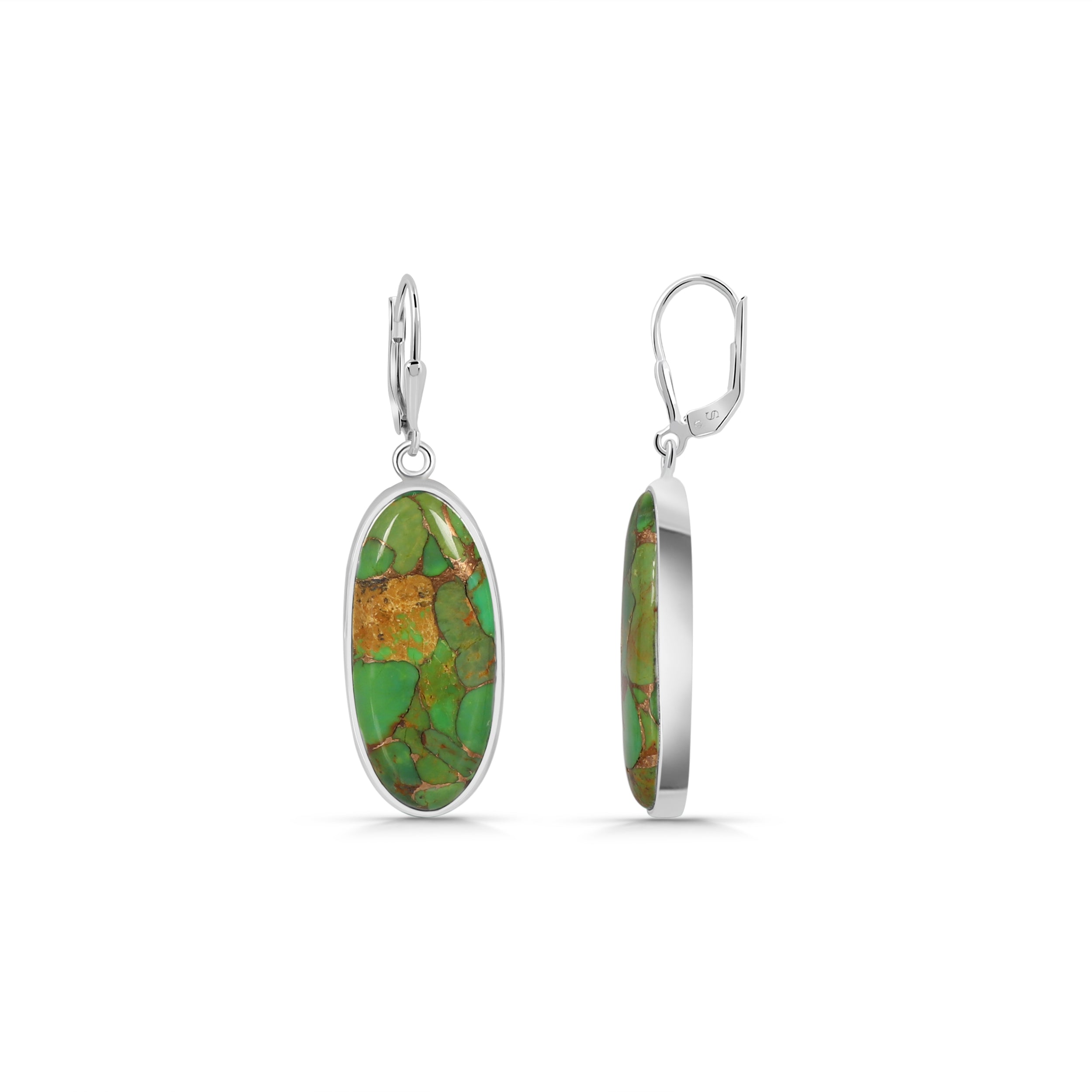 Green Mojave Copper Turquoise Earring-(GCT-E-25.)