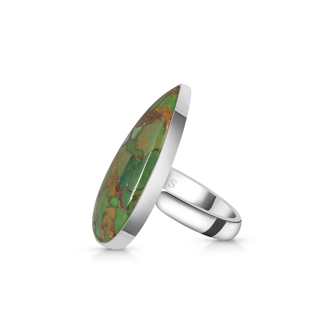 Green Mojave Copper Turquoise Adjustable Ring-(GCT-R-33.)