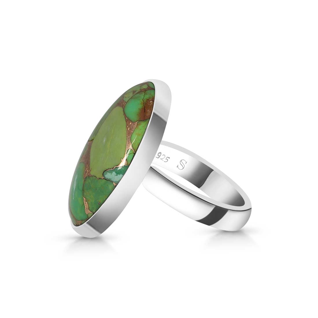 Green Mojave Copper Turquoise Adjustable Ring-(GCT-R-34.)