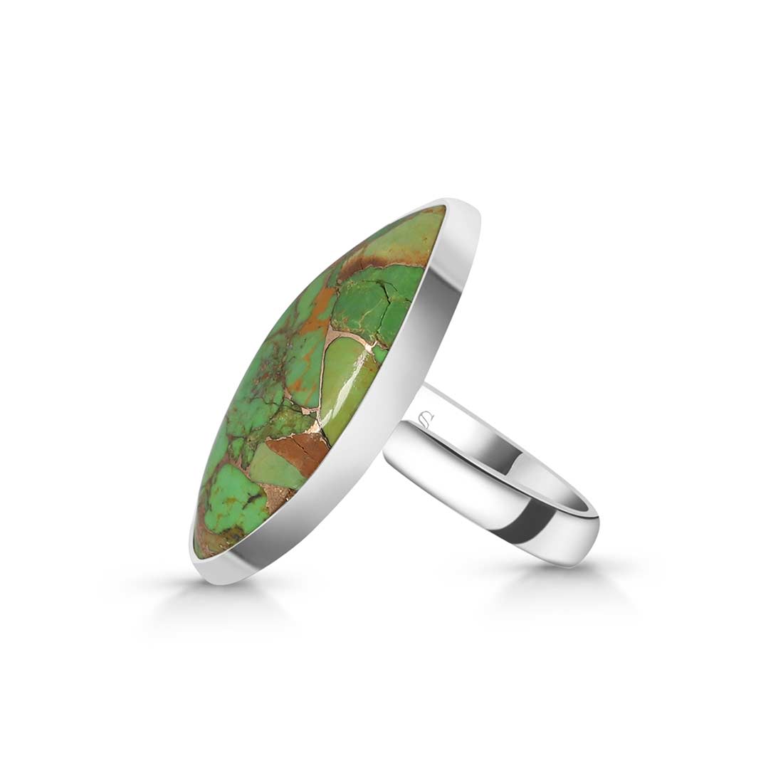 Green Mojave Copper Turquoise Adjustable Ring-(GCT-R-36.)