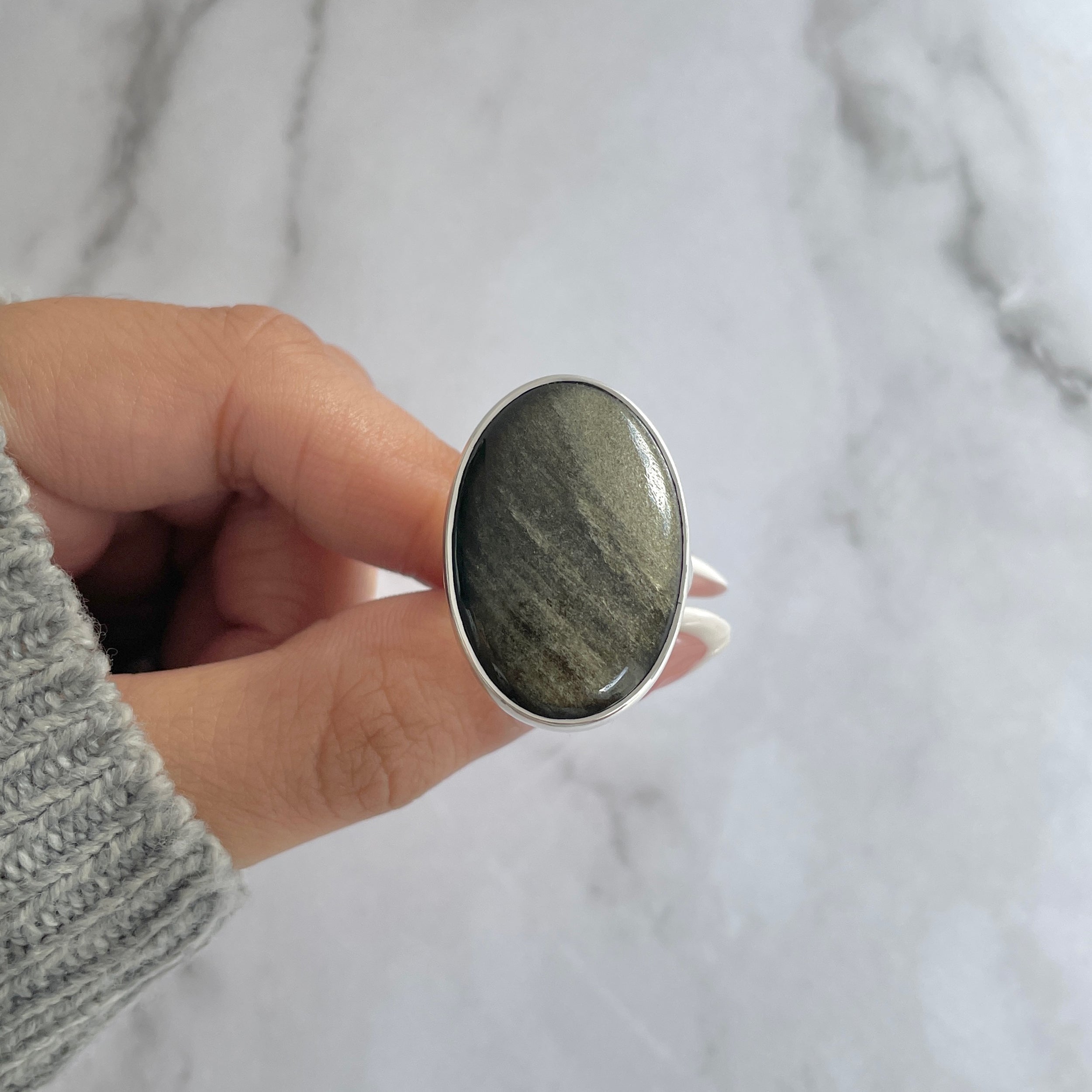 Gold Obsidian Ring-(GDO-R-12.)