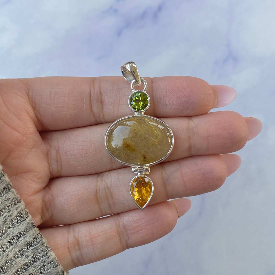 Golden Rutile Pendant-(GDR-P-32.)