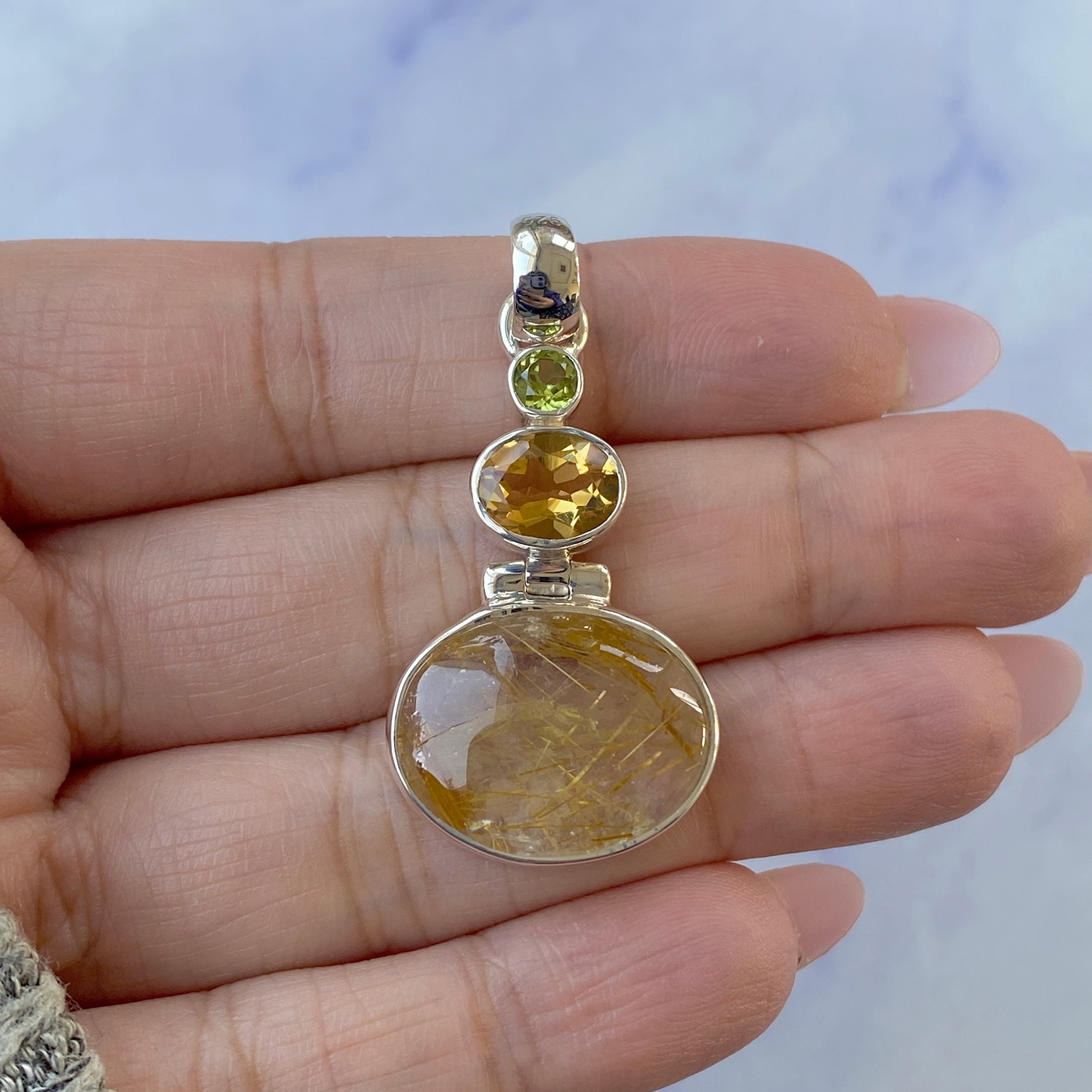 Golden Rutile Pendant-(GDR-P-33.)