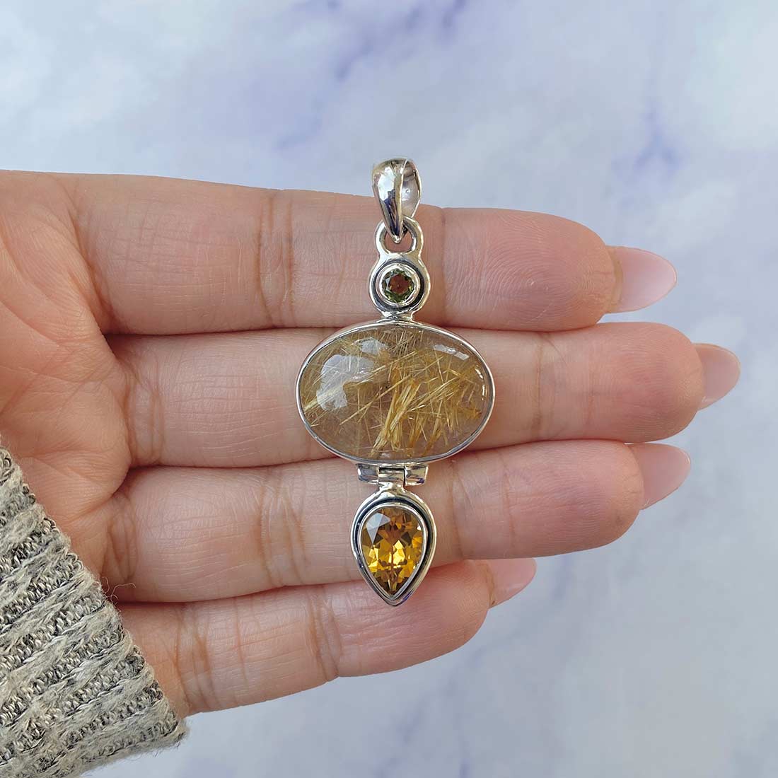 Golden Rutile Pendant-(GDR-P-35.)