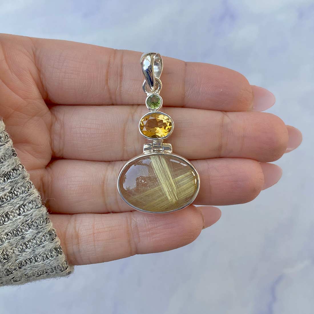 Golden Rutile Pendant-(GDR-P-38.)