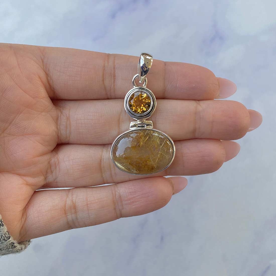 Golden Rutile Pendant-(GDR-P-39.)