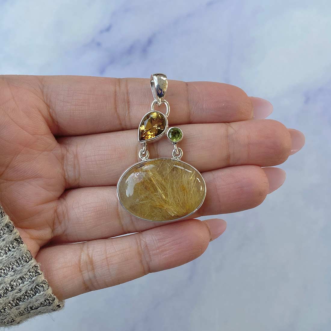 Golden Rutile Pendant-(GDR-P-40.)