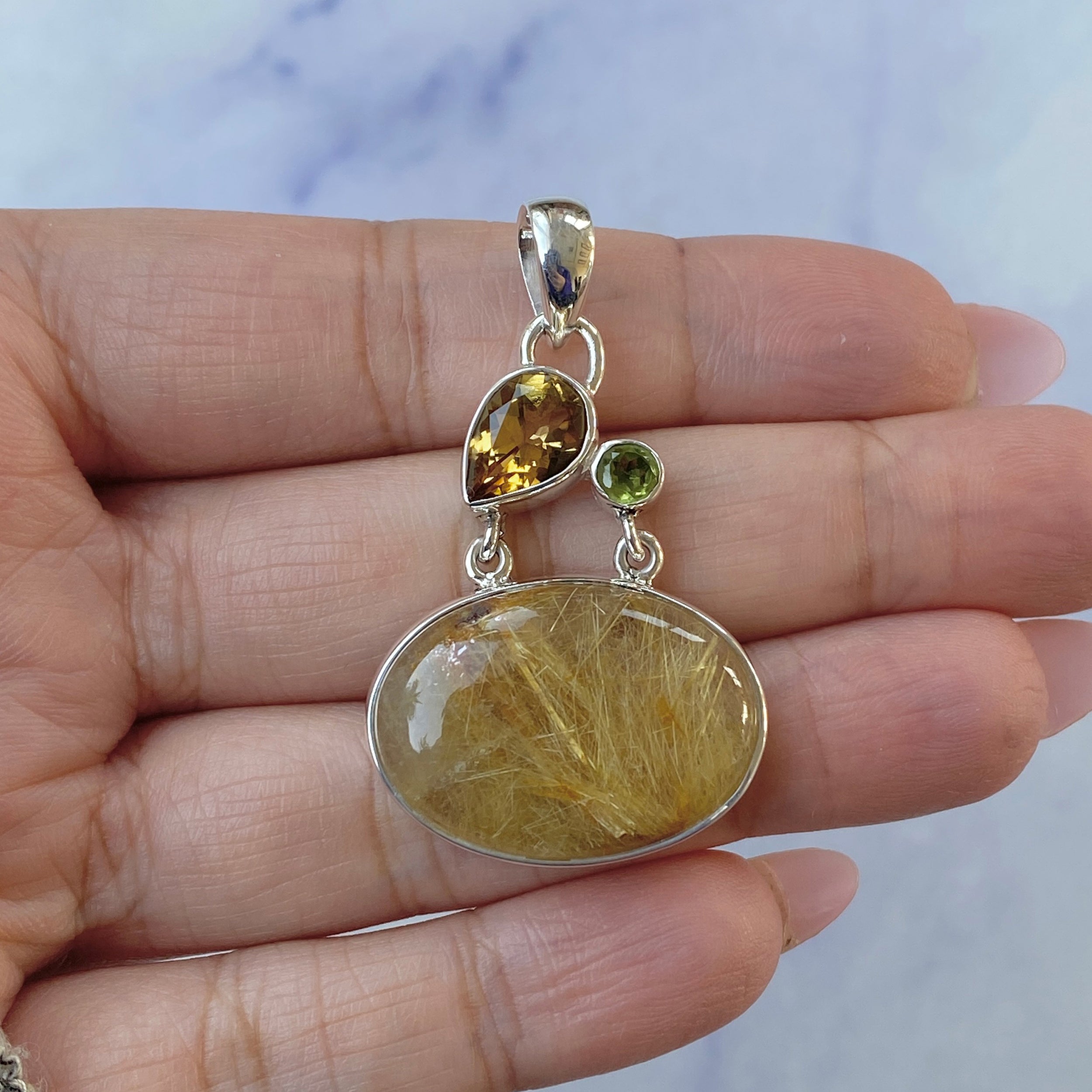 Golden Rutile Pendant-(GDR-P-40.)