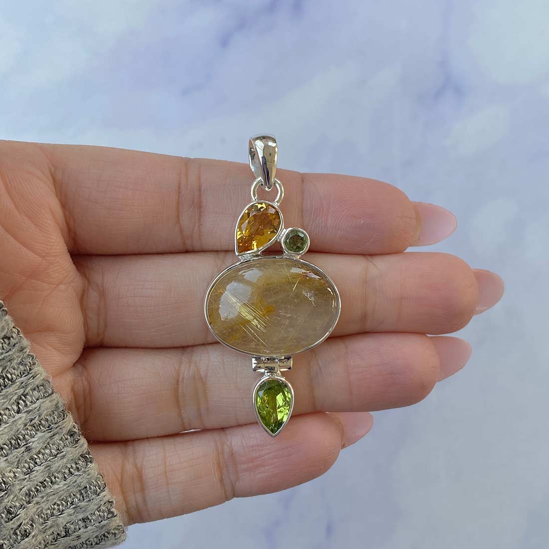 Golden Rutile Pendant-(GDR-P-42.)