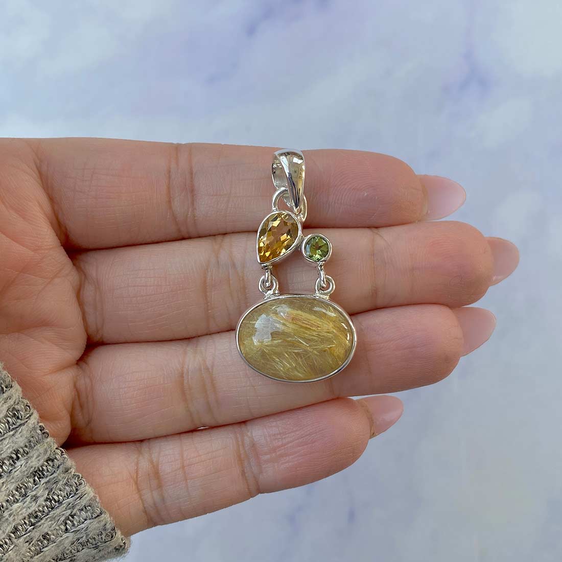 Golden Rutile Pendant-(GDR-P-43.)