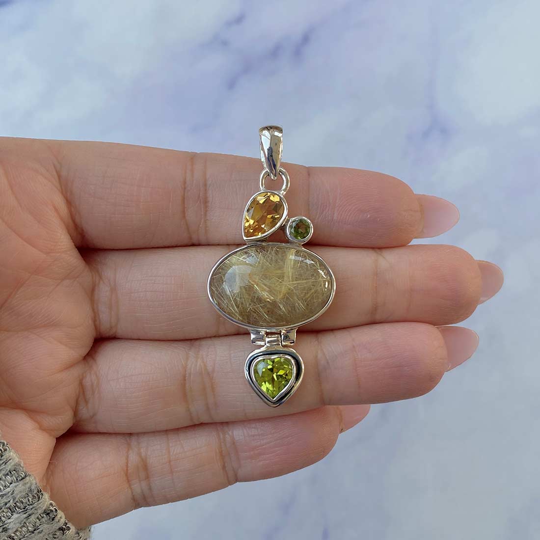 Golden Rutile Pendant-(GDR-P-44.)