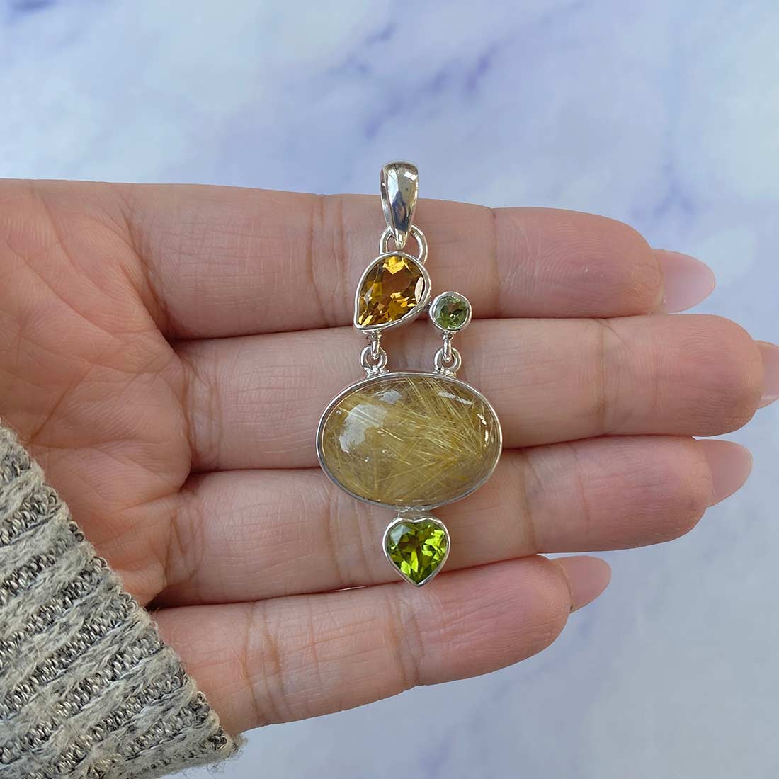 Golden Rutile Pendant-(GDR-P-46.)