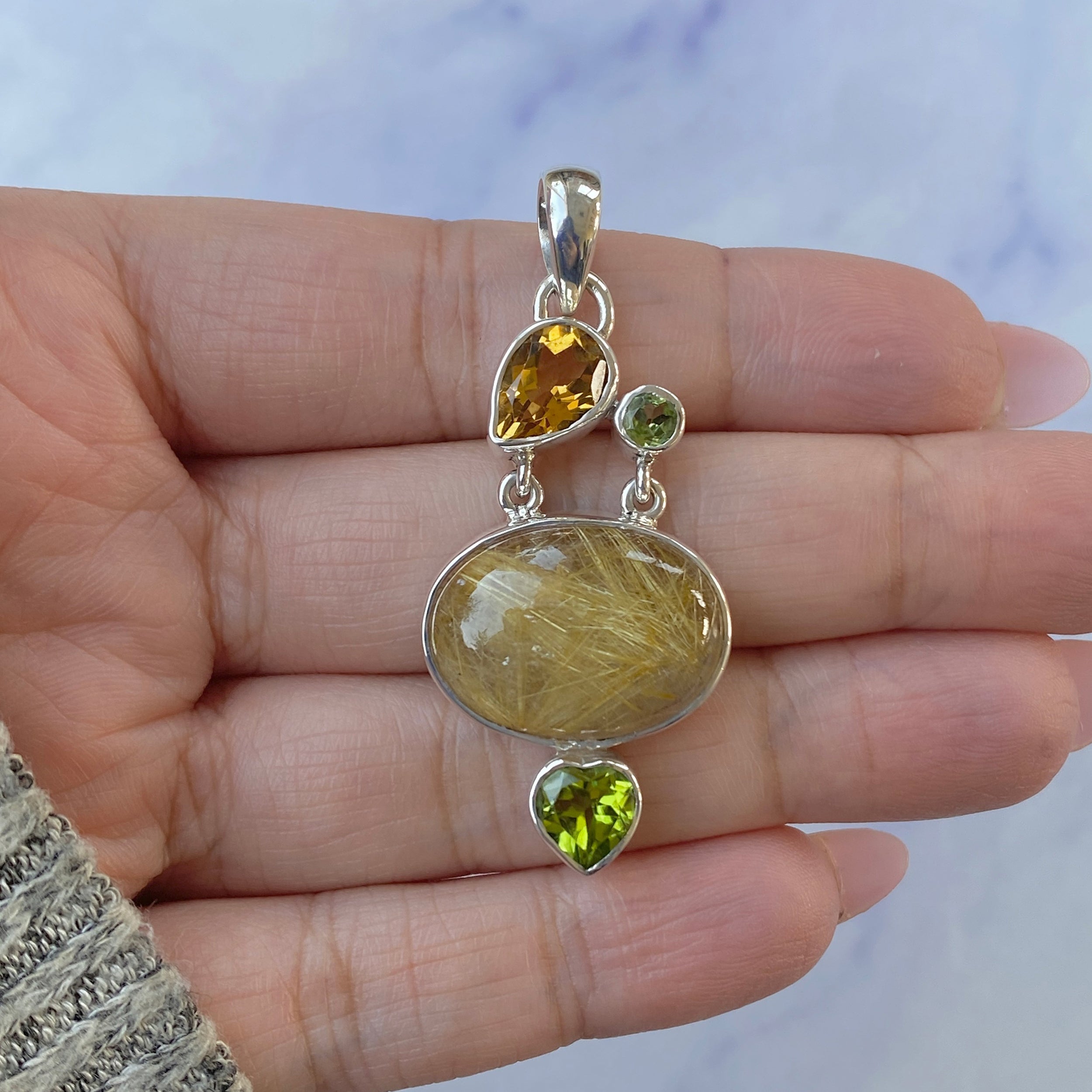 Golden Rutile Pendant-(GDR-P-46.)