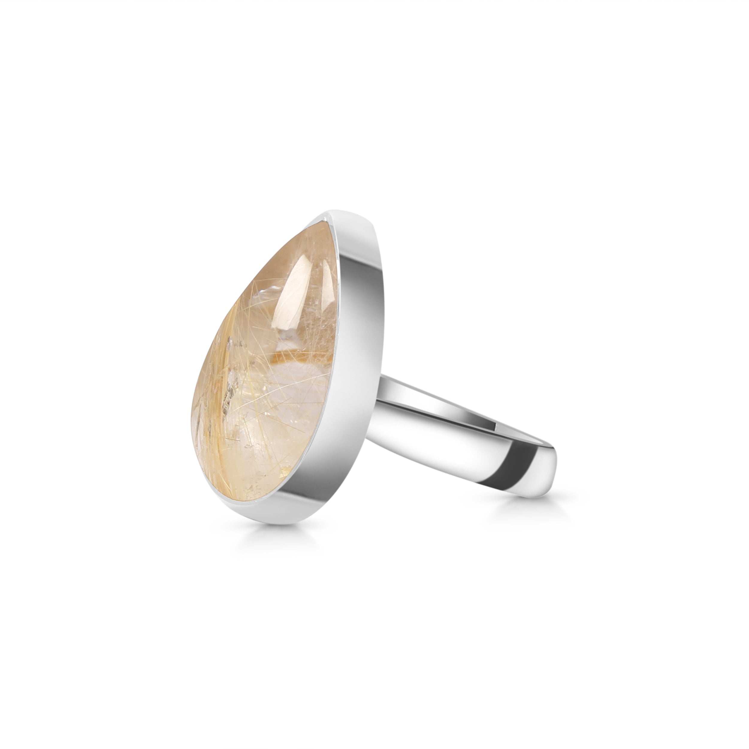 Golden Rutile Adjustable Ring-(GDR-R-10.)