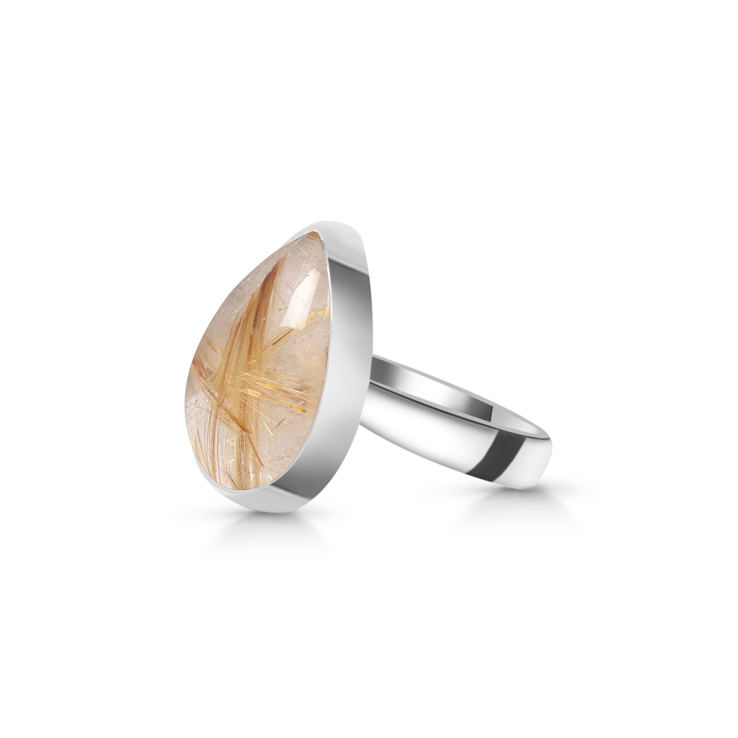 Golden Rutile Adjustable Ring-(GDR-R-12.)