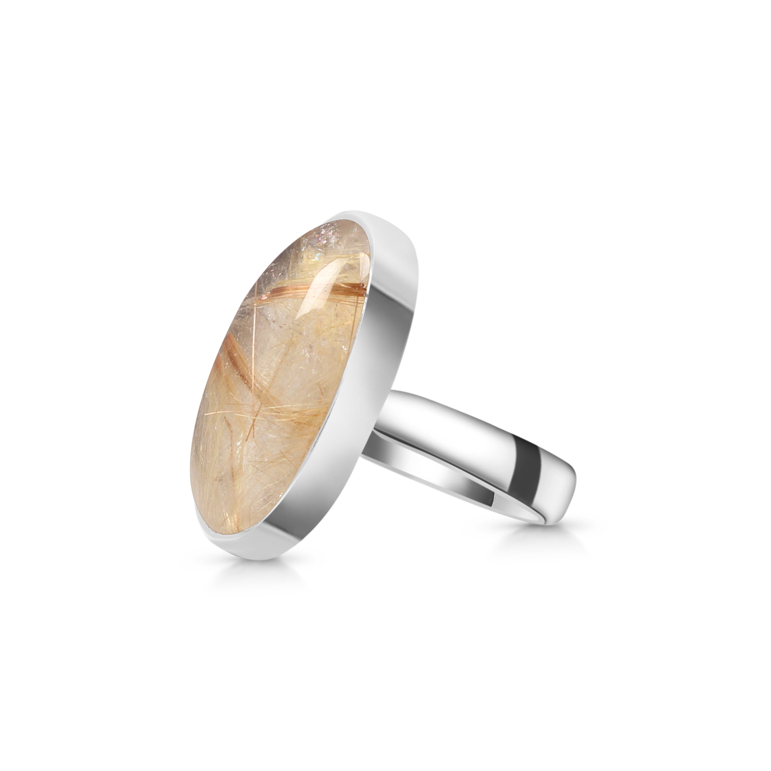 Golden Rutile Adjustable Ring-(GDR-R-15.)