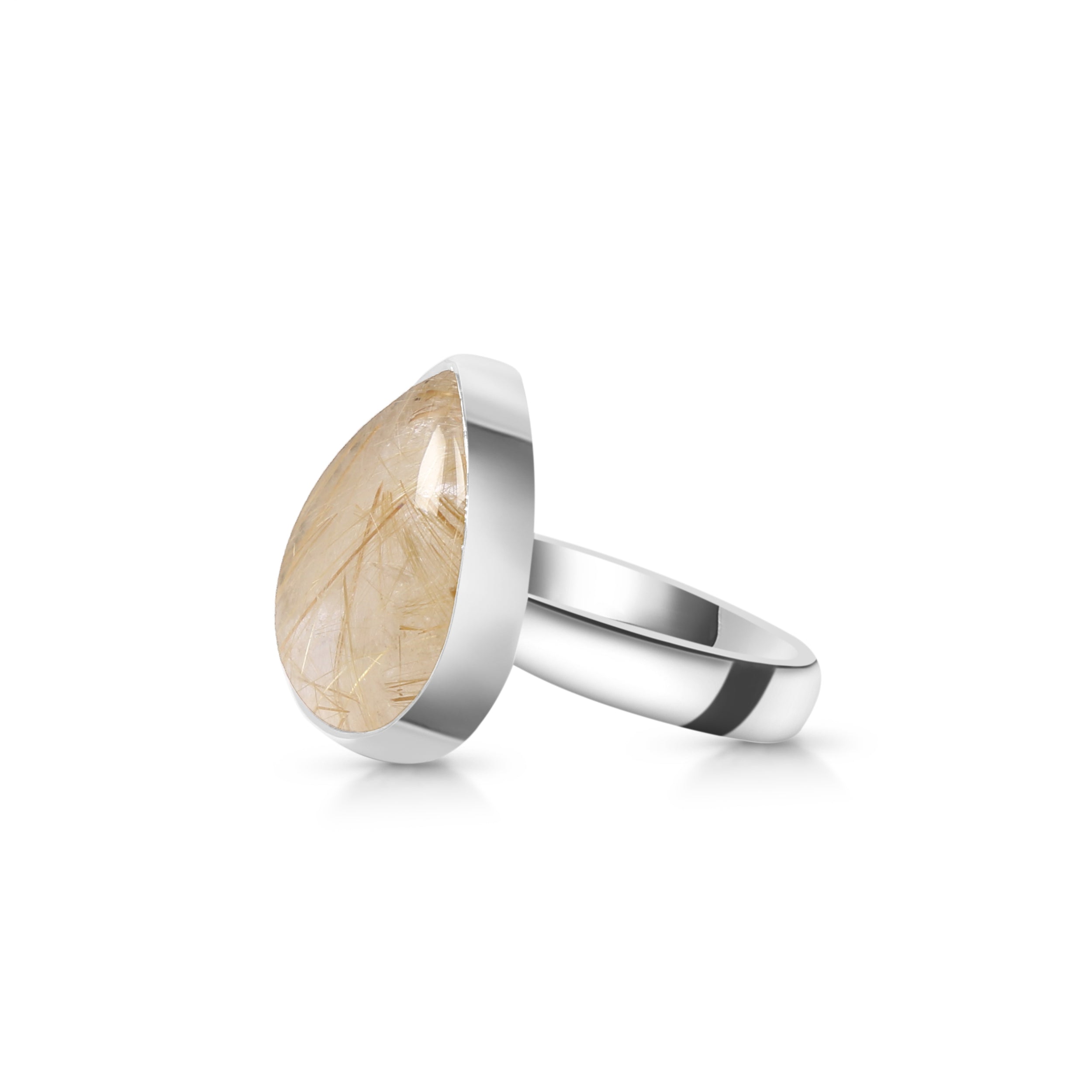 Golden Rutile Adjustable Ring-(GDR-R-16.)