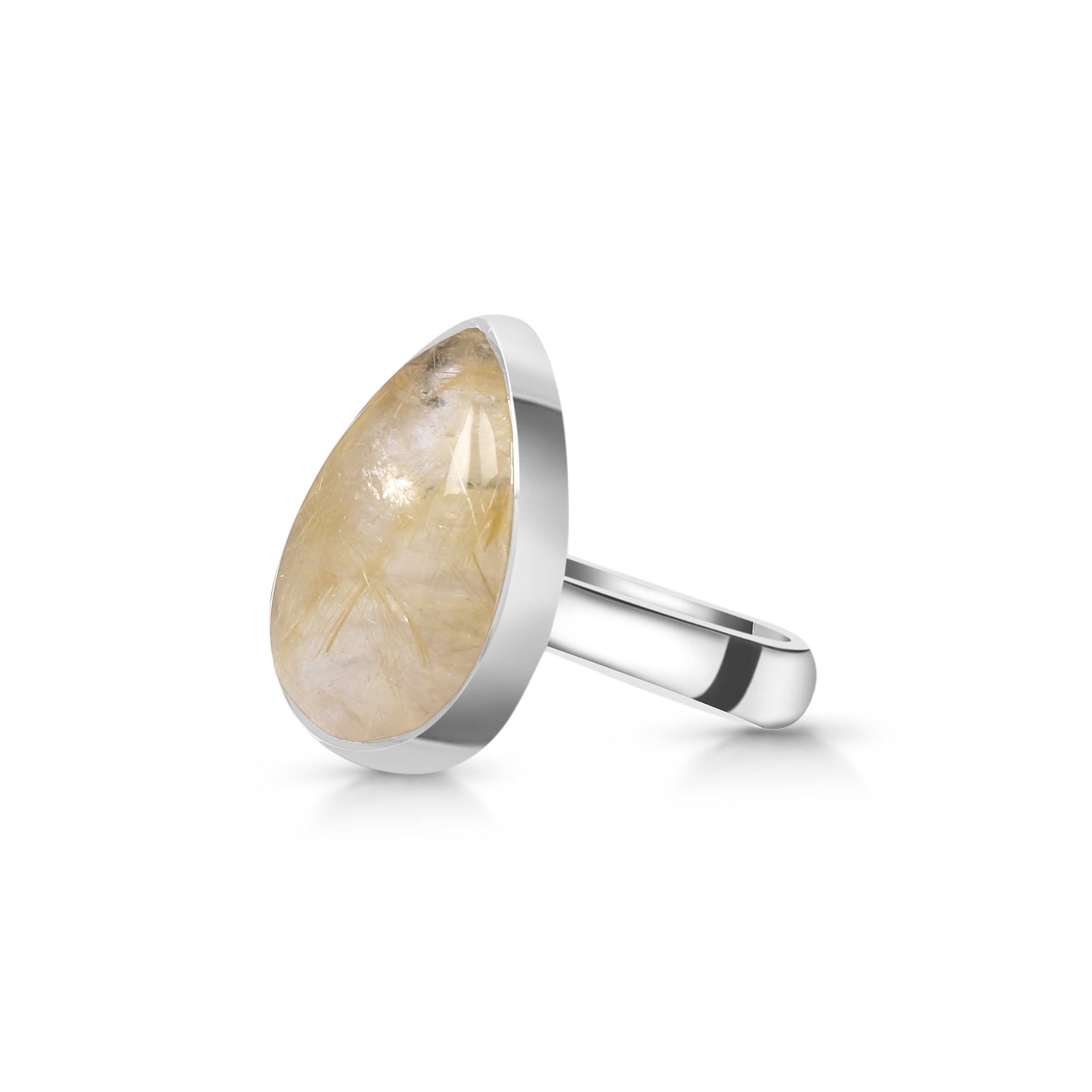 Golden Rutile Adjustable Ring-(GDR-R-20.)