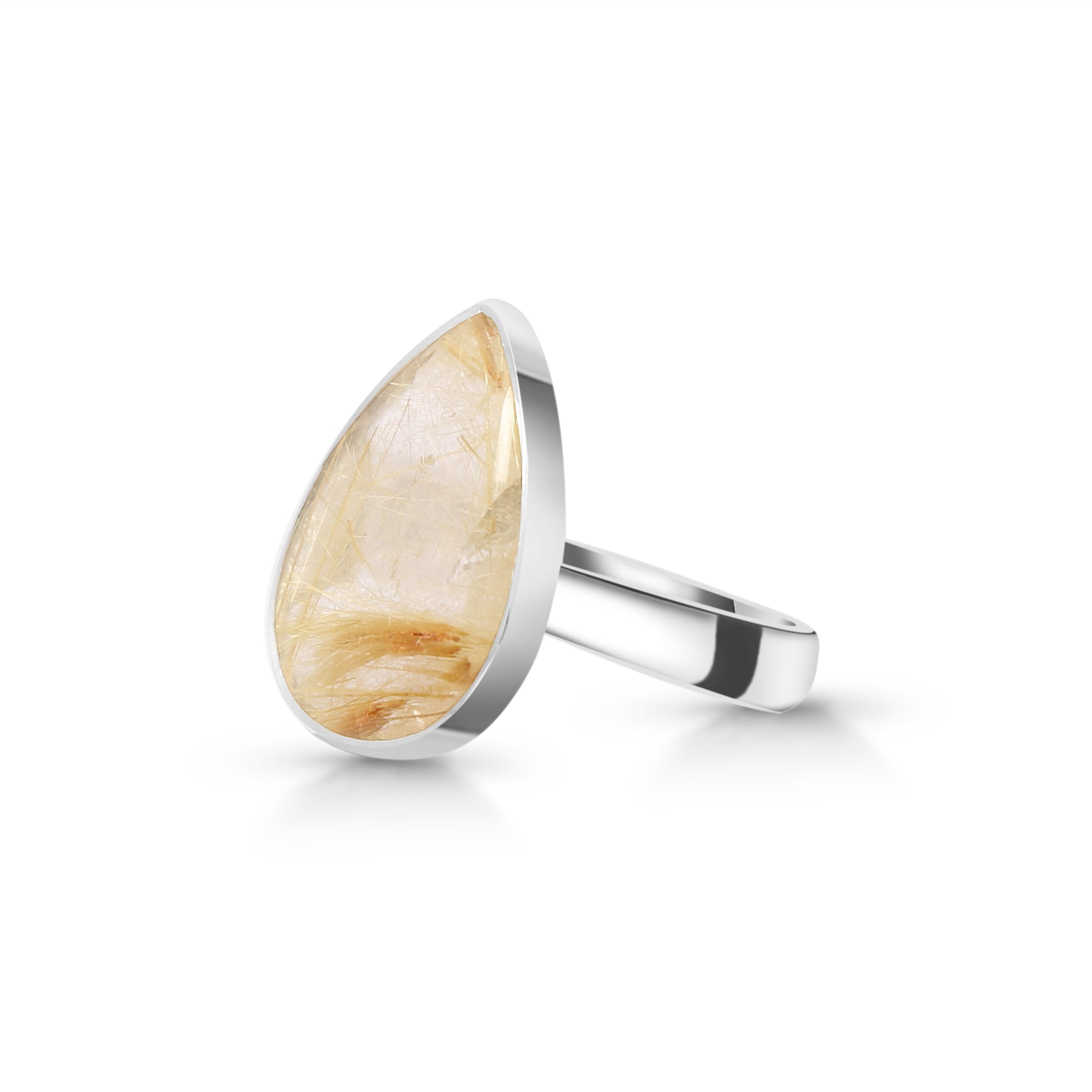 Golden Rutile Adjustable Ring-(GDR-R-21.)