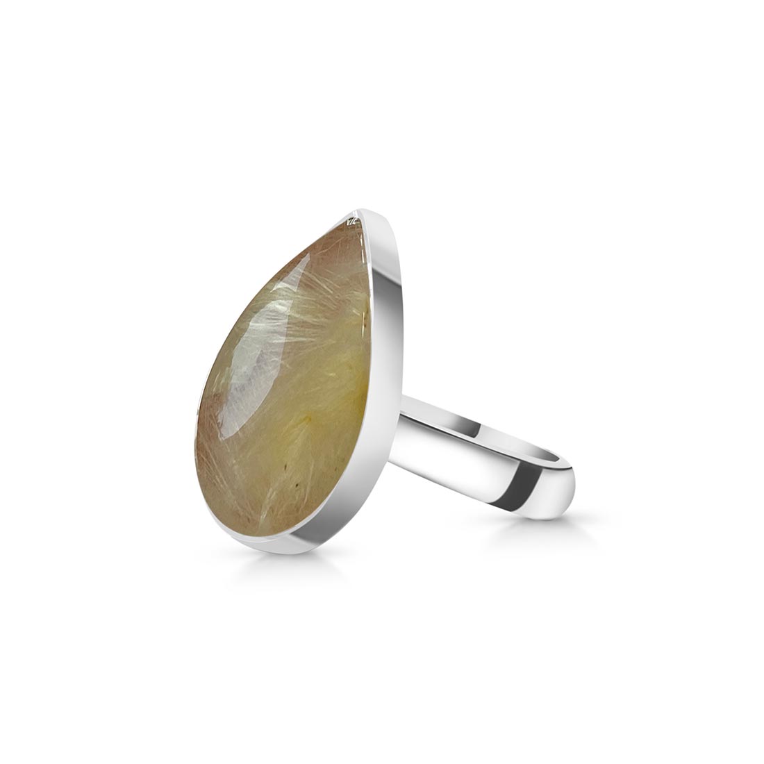 Golden Rutile Adjustable Ring-(GDR-R-39.)