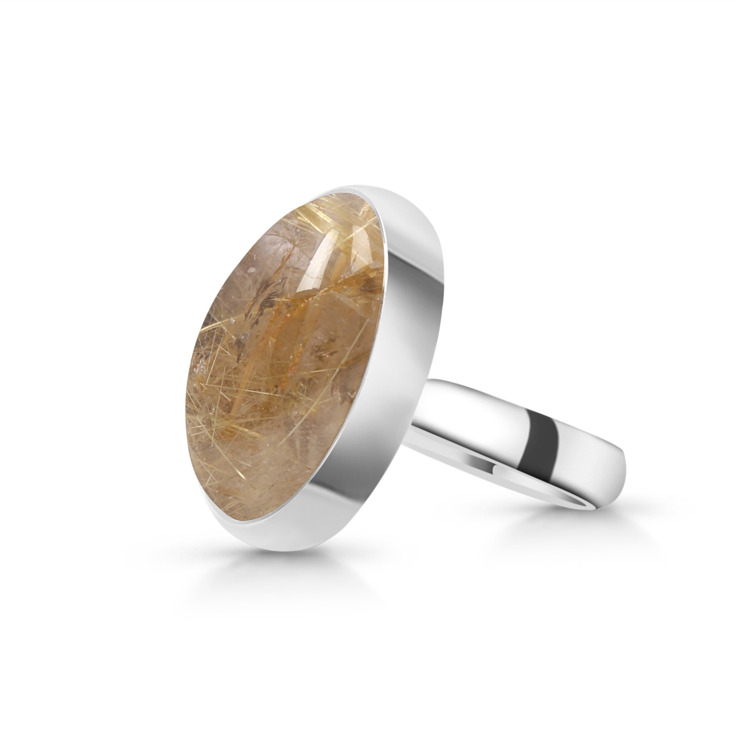 Golden Rutile Adjustable Ring-(GDR-R-5.)