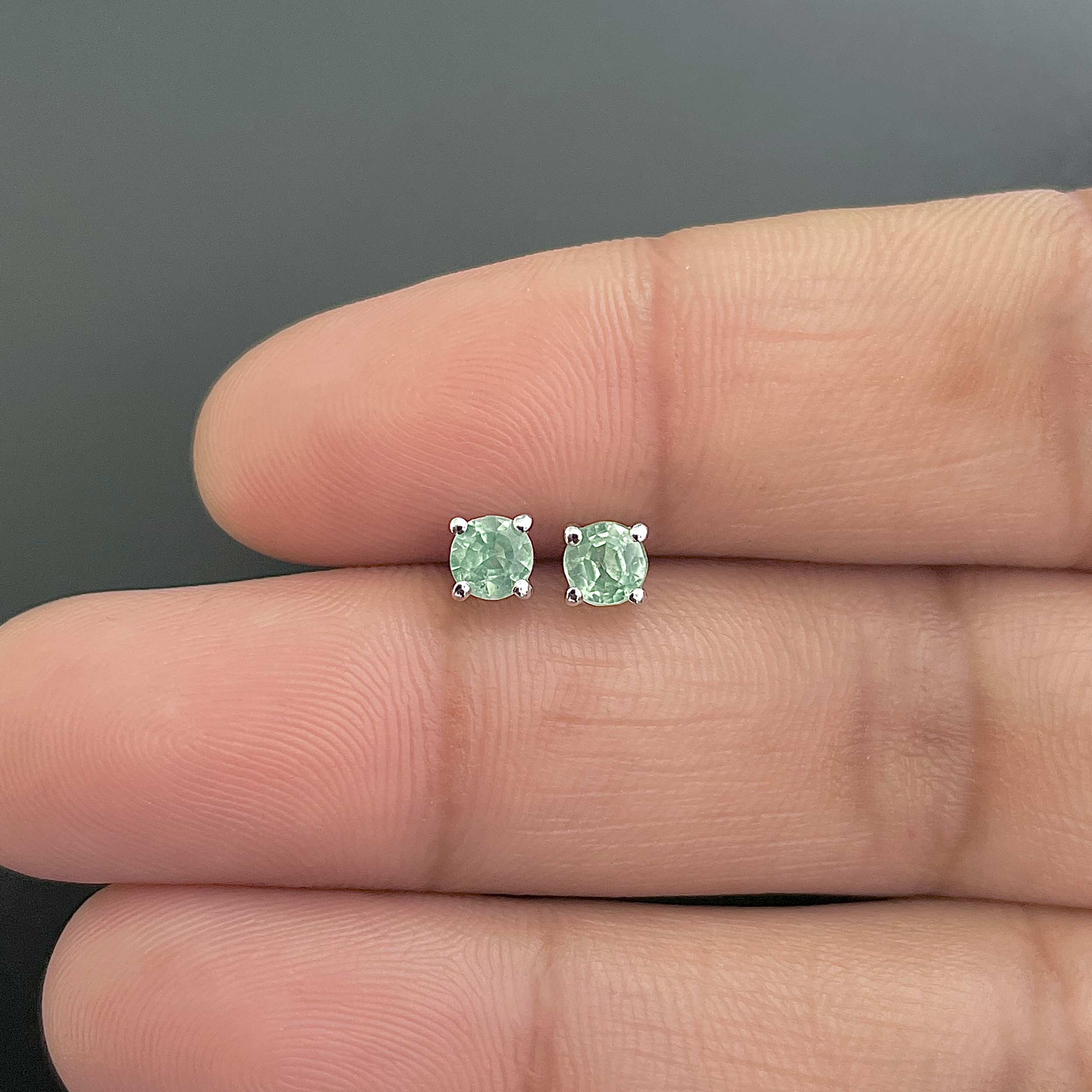 Green Kyanite Stud Earrings-(GKY-SE-1023.)