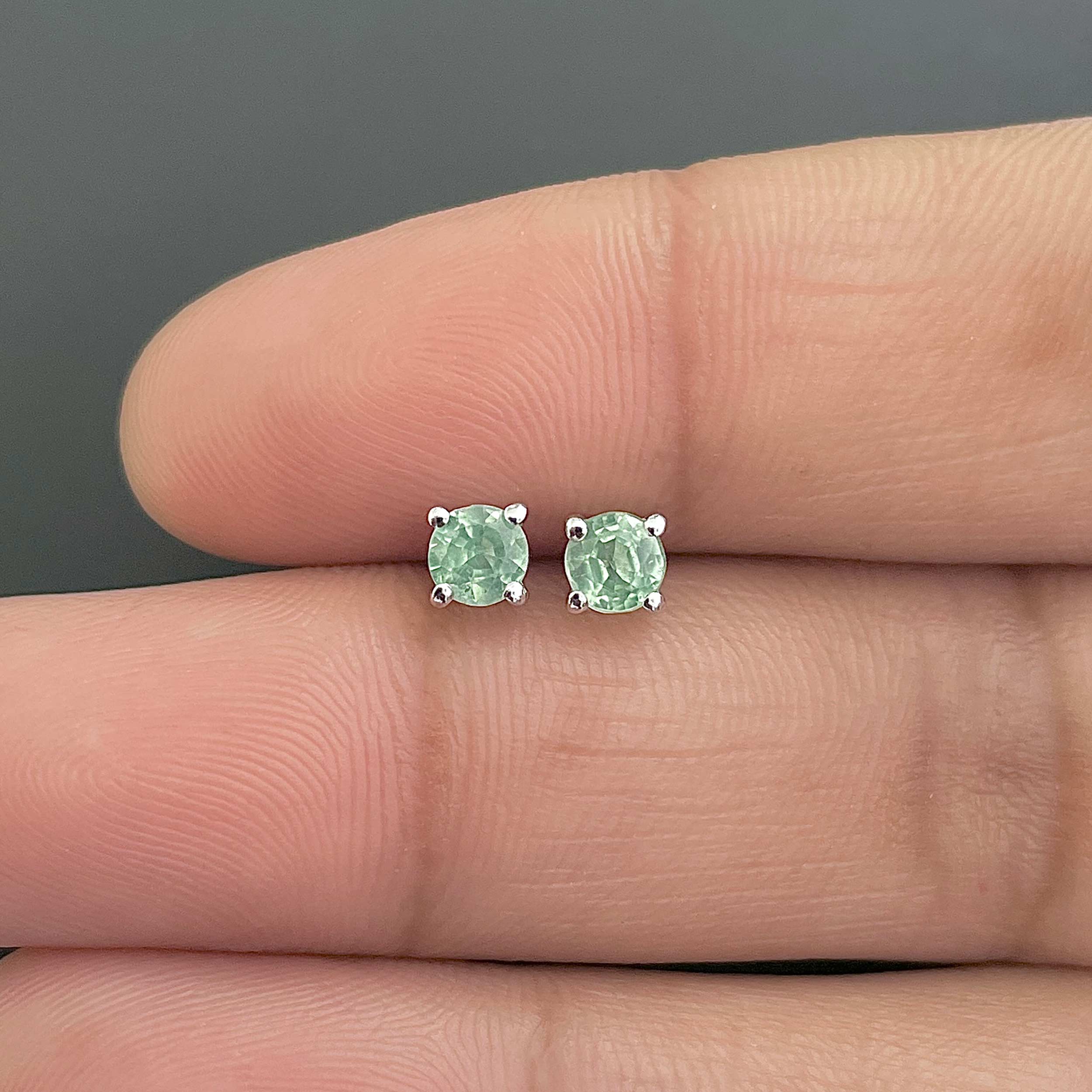 Green Kyanite Stud Earrings-(GKY-SE-1023.)