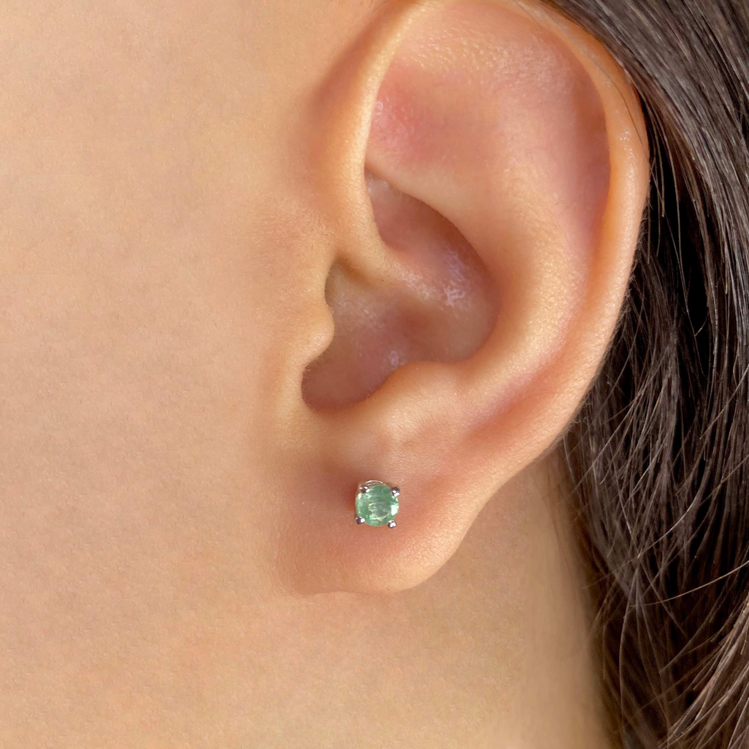 Green Kyanite Stud Earrings-(GKY-SE-1023.)