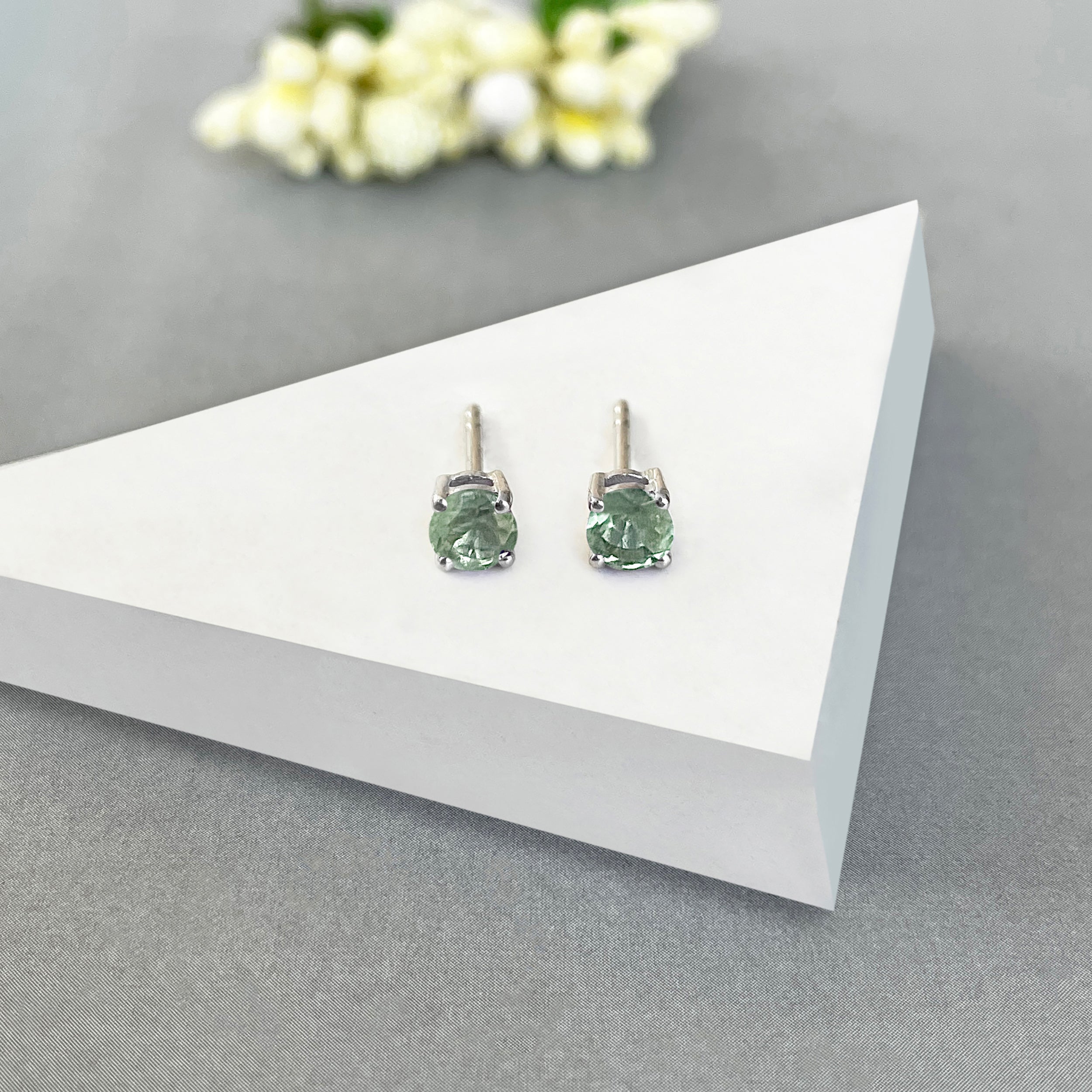 Green Kyanite Stud Earrings-(GKY-SE-1023.)
