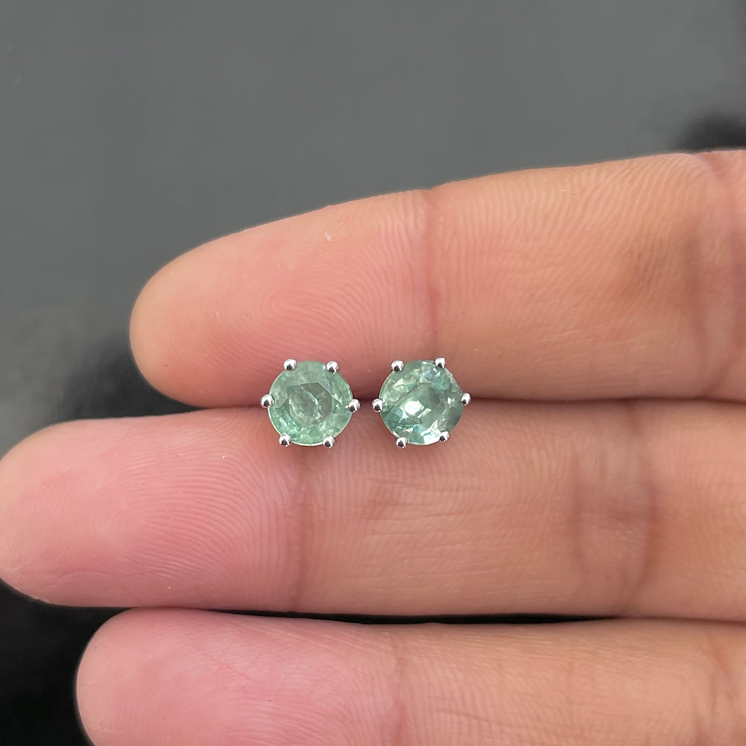 Green Kyanite Stud Earrings-(GKY-SE-1024.)