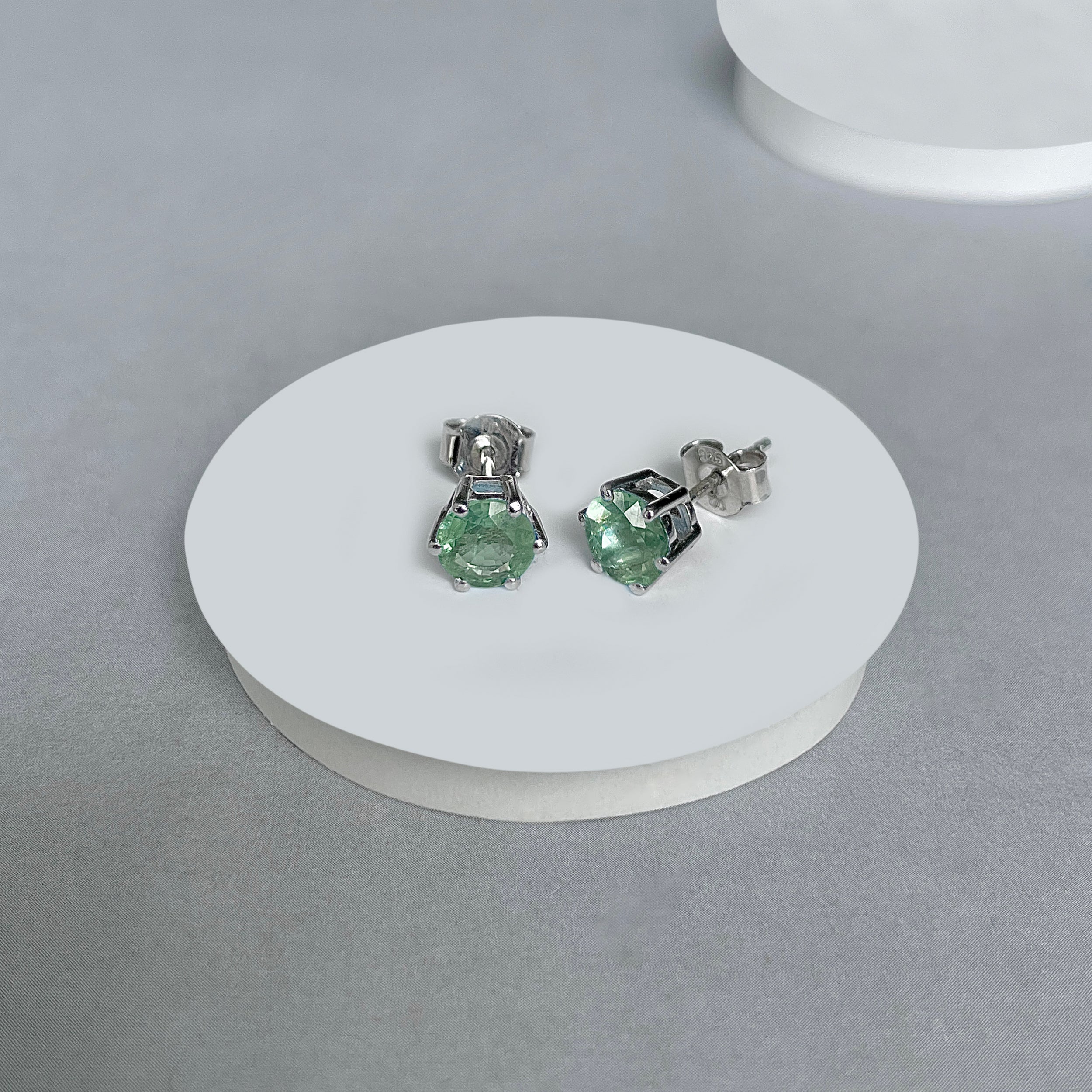 Green Kyanite Stud Earrings-(GKY-SE-1024.)