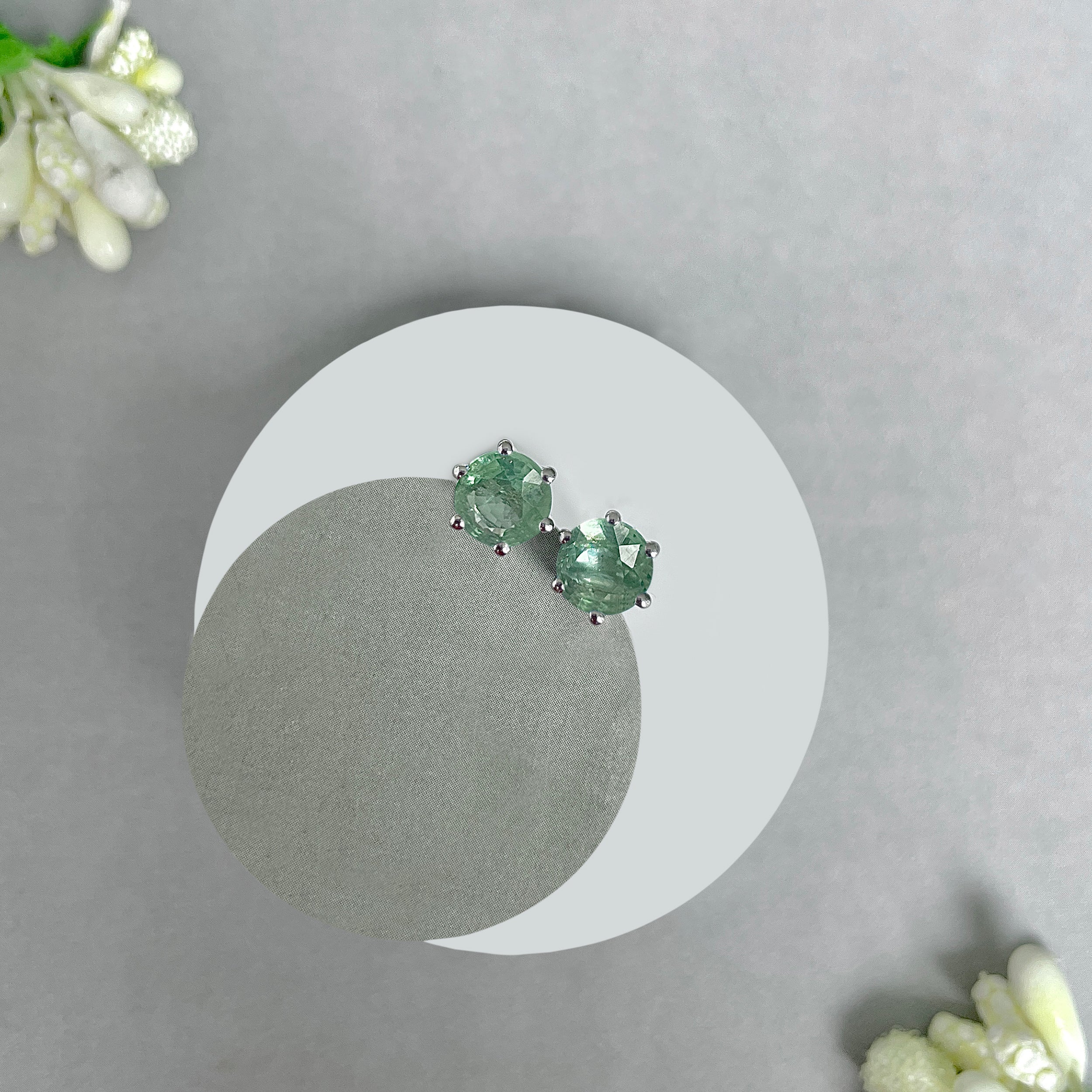 Green Kyanite Stud Earrings-(GKY-SE-1024.)
