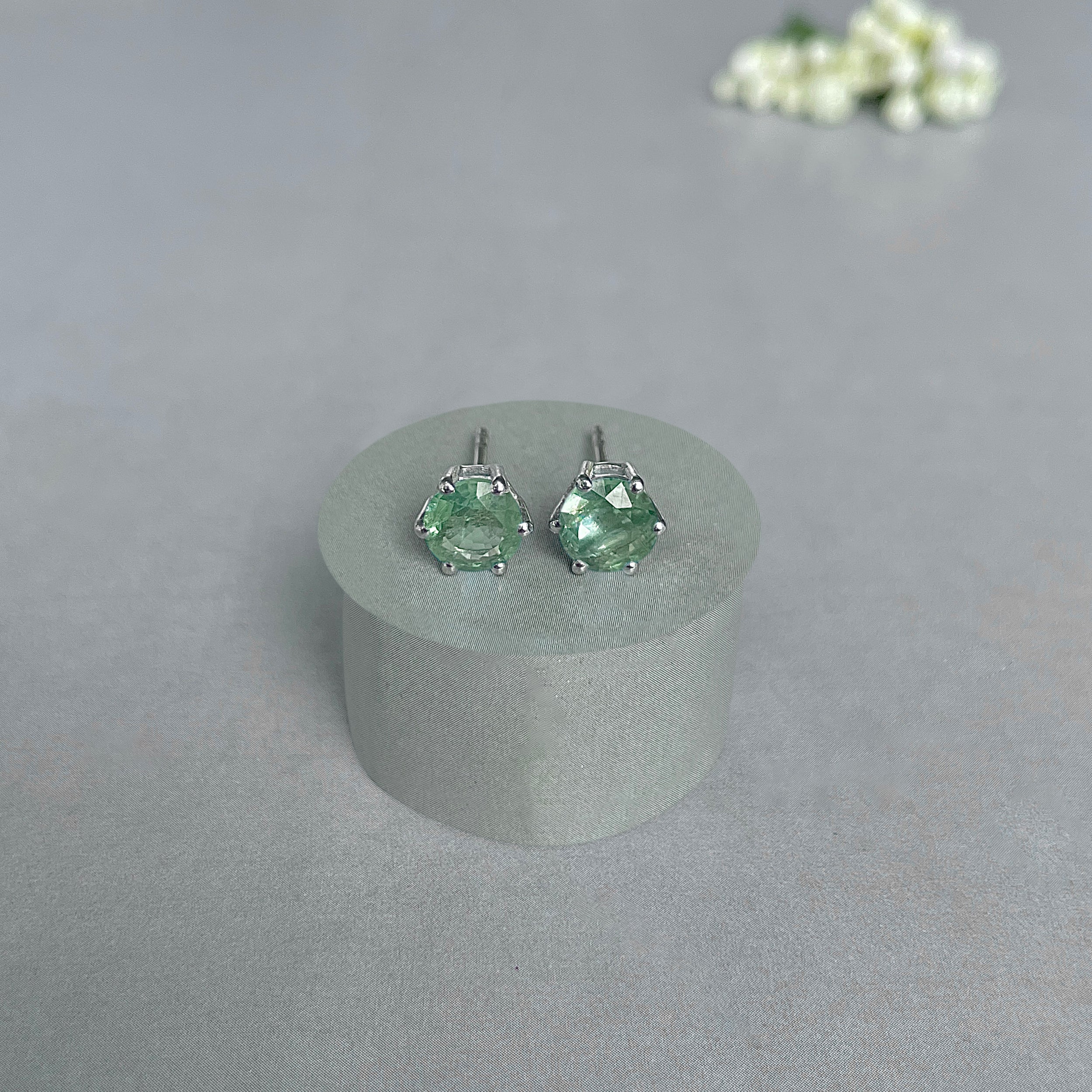 Green Kyanite Stud Earrings-(GKY-SE-1024.)