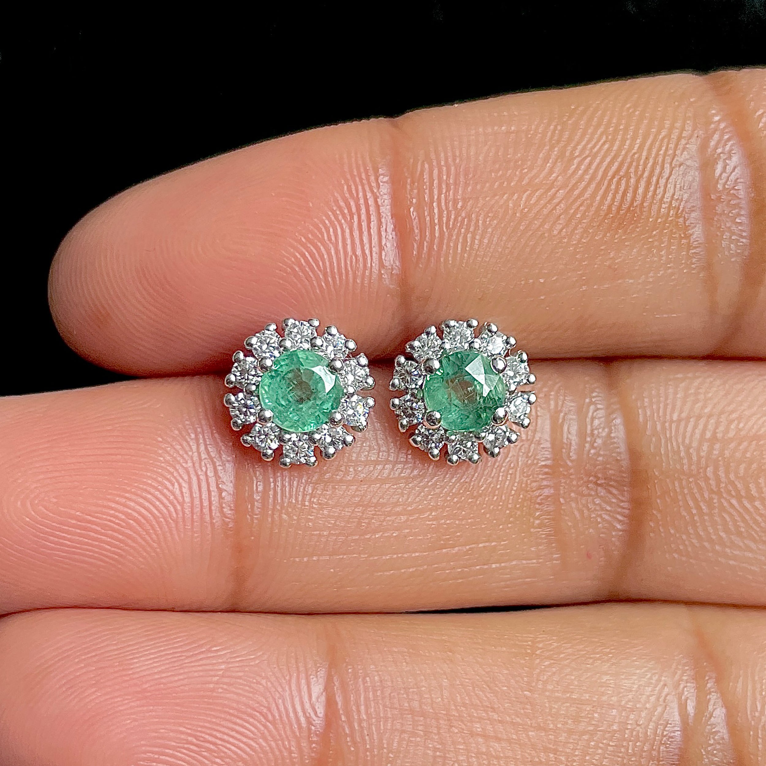 Green Kyanite Stud Earrings-(GKY-SE-1268.)
