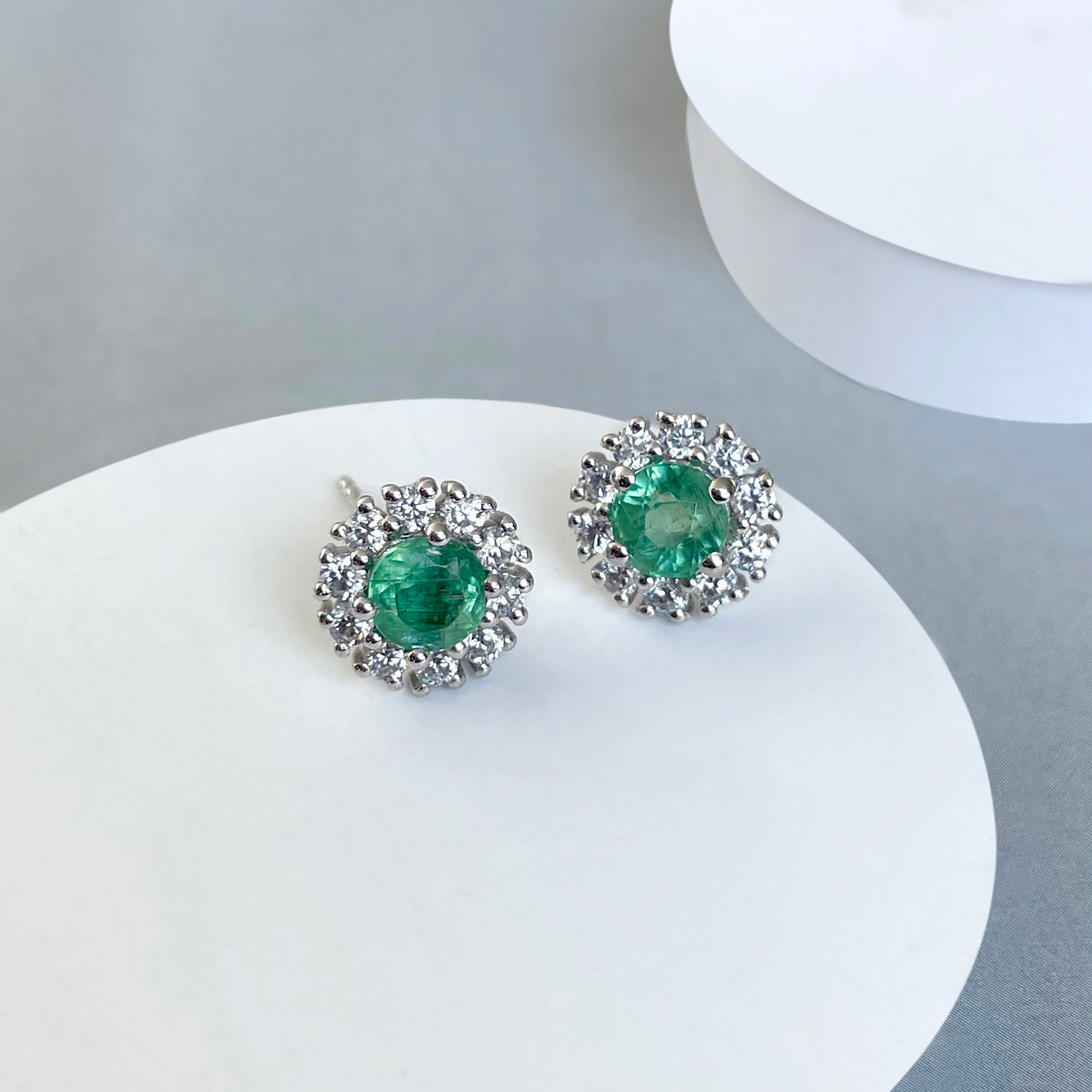 Green Kyanite Stud Earrings-(GKY-SE-1268.)