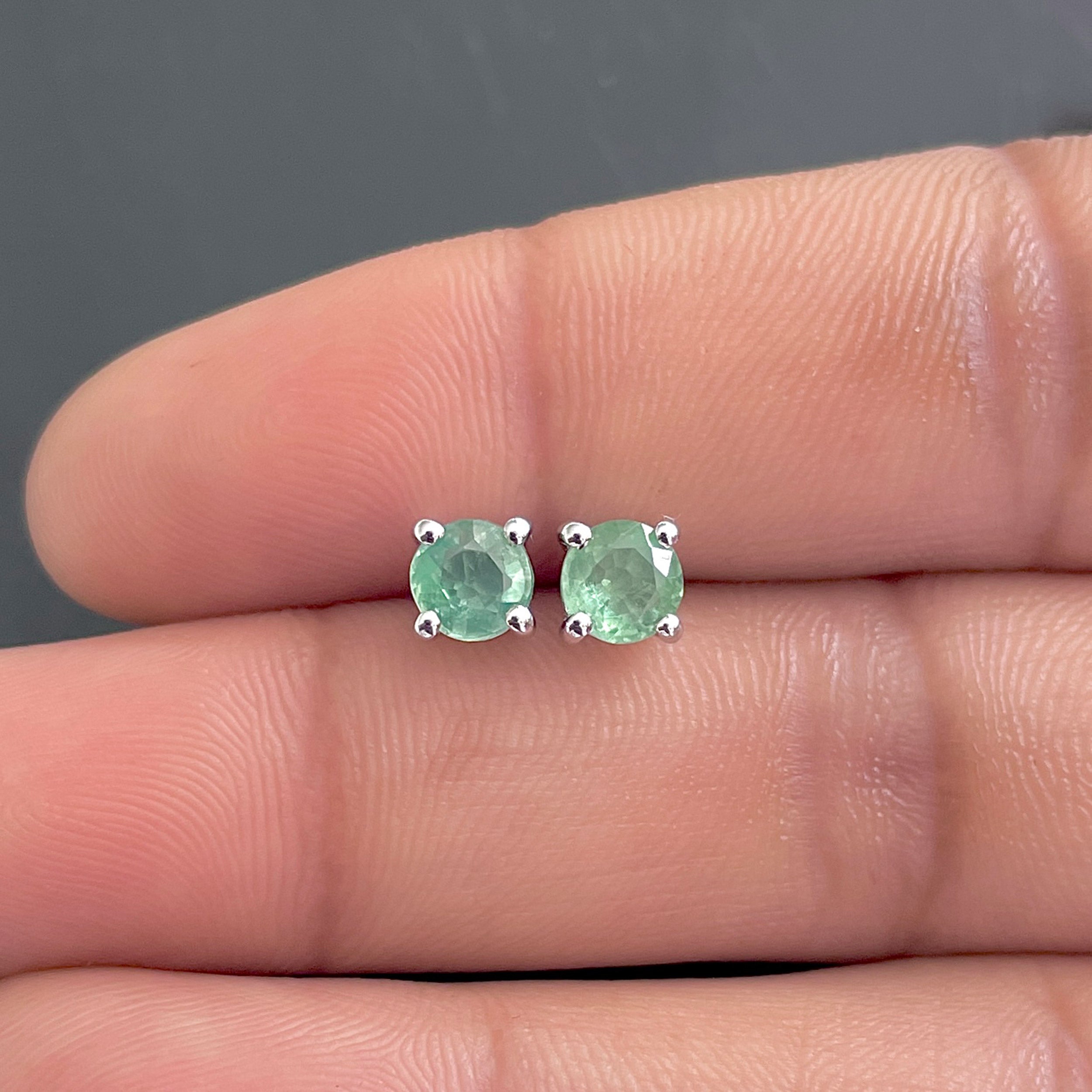 Green Kyanite Stud Earrings-(GKY-SE-1321.)