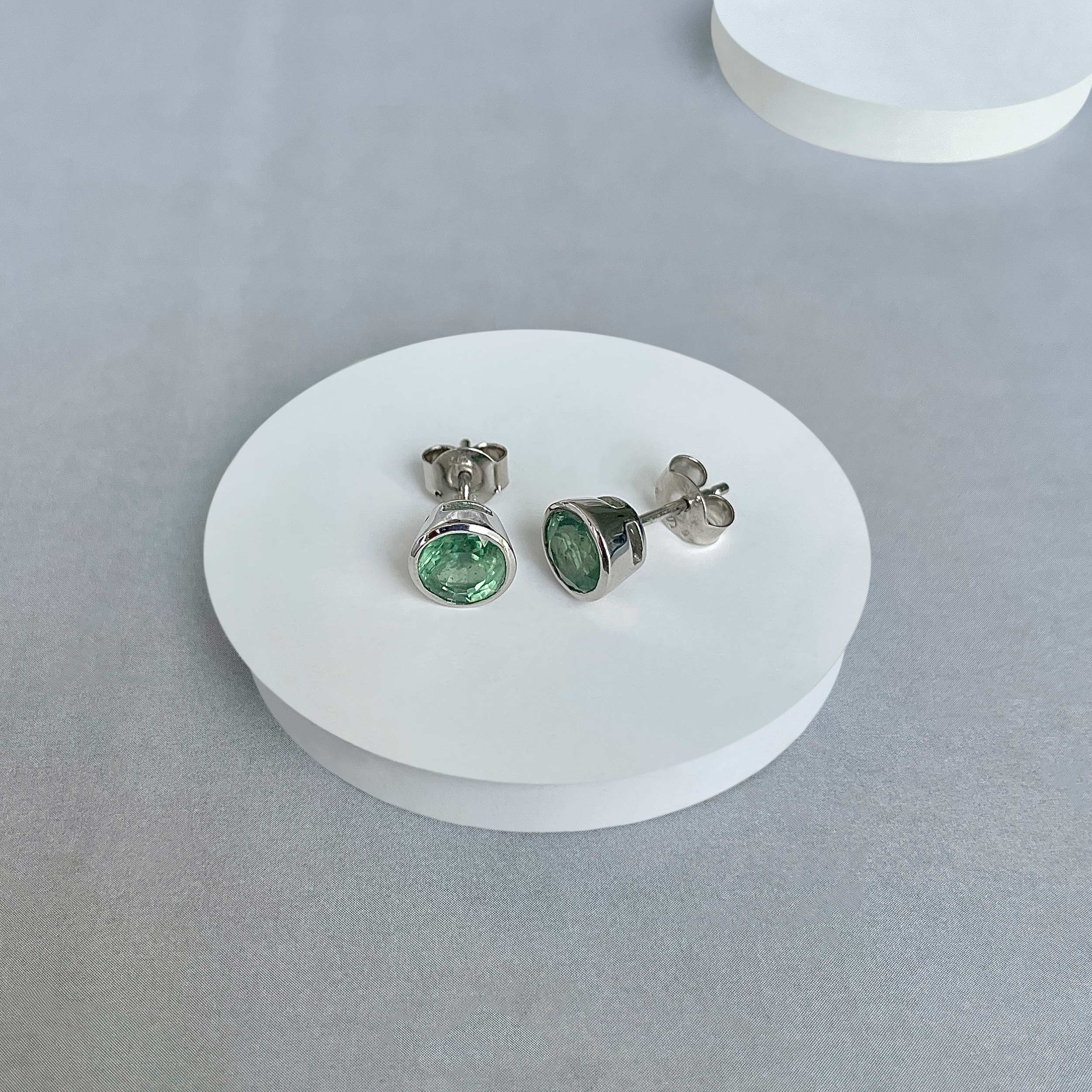 Green Kyanite Stud Earrings-(GKY-SE-1426.)