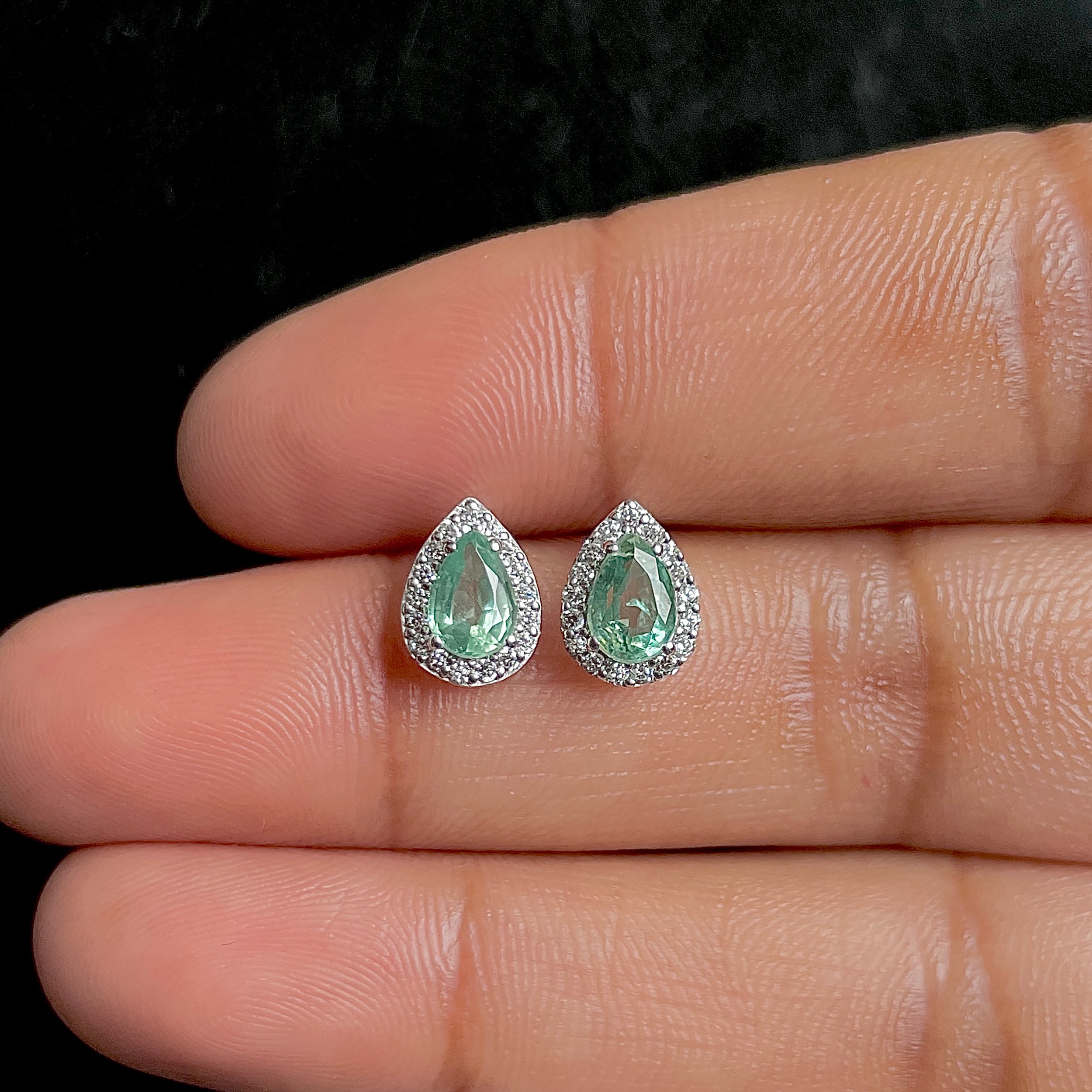 Green Kyanite Stud Earrings-(GKY-SE-52W.)