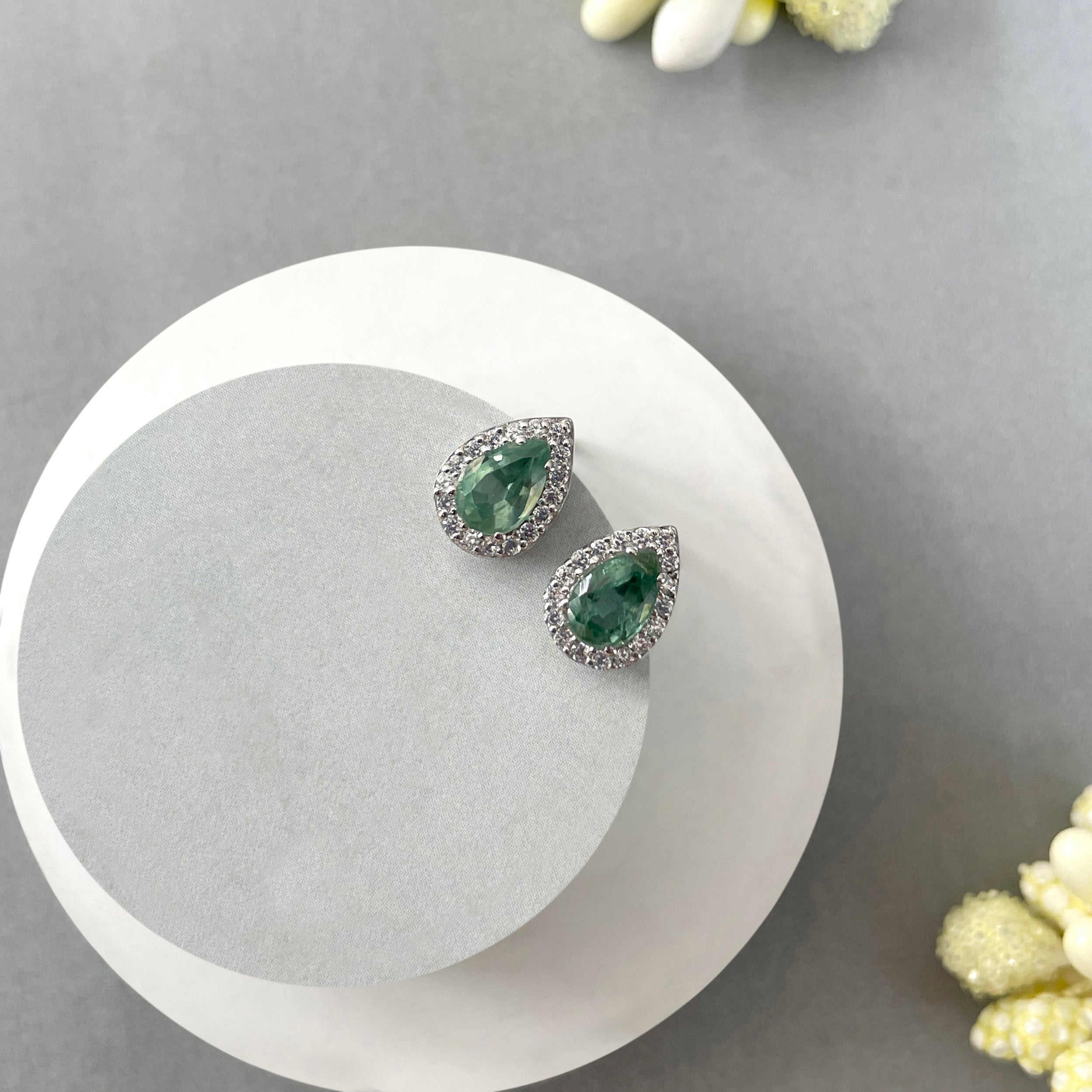 Green Kyanite Stud Earrings-(GKY-SE-52W.)