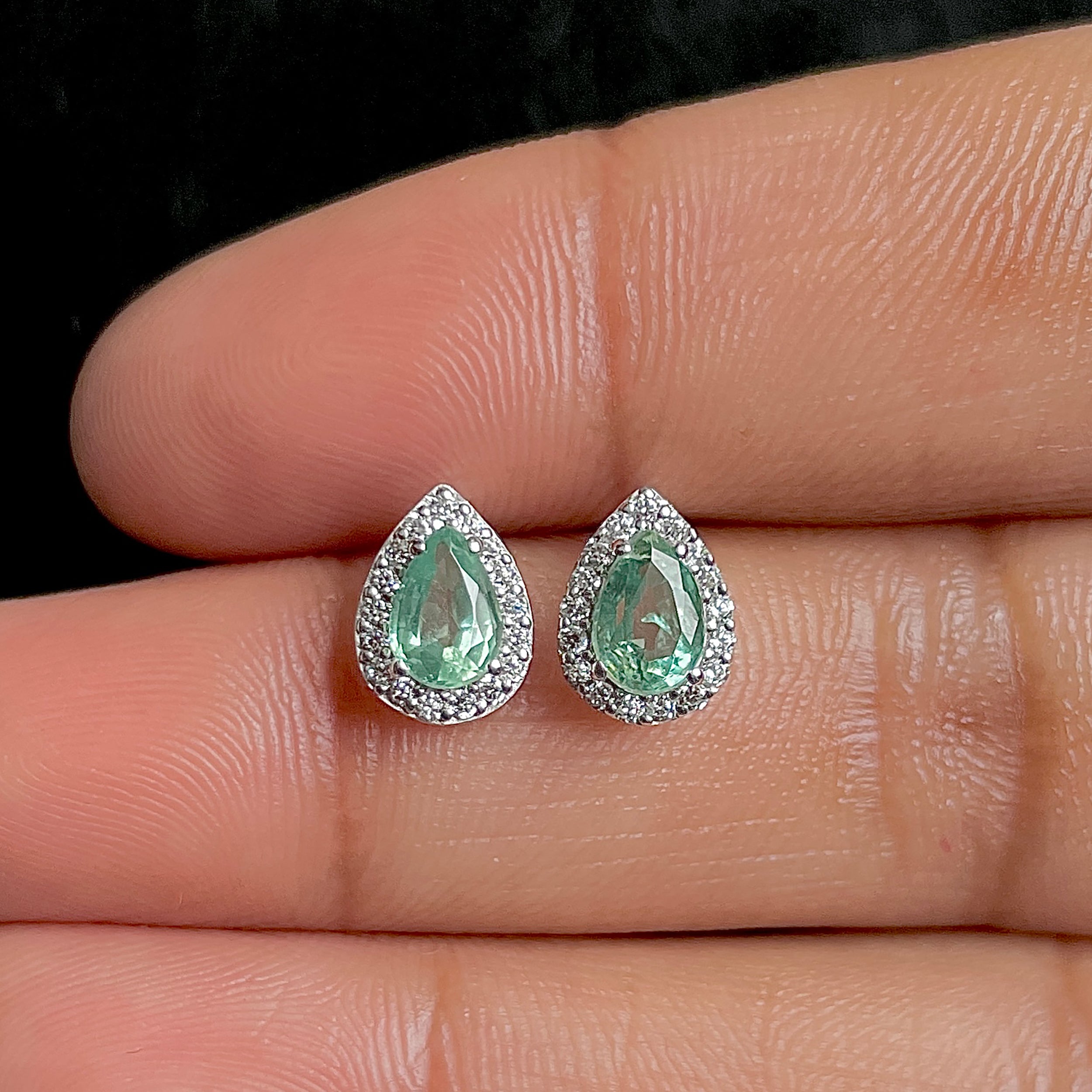 Green Kyanite Stud Earrings-(GKY-SE-52W.)