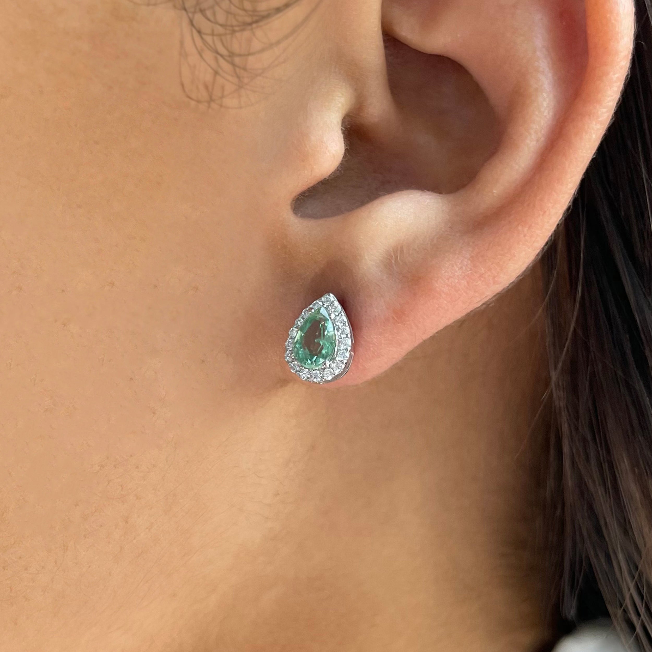 Green Kyanite Stud Earrings-(GKY-SE-52W.)