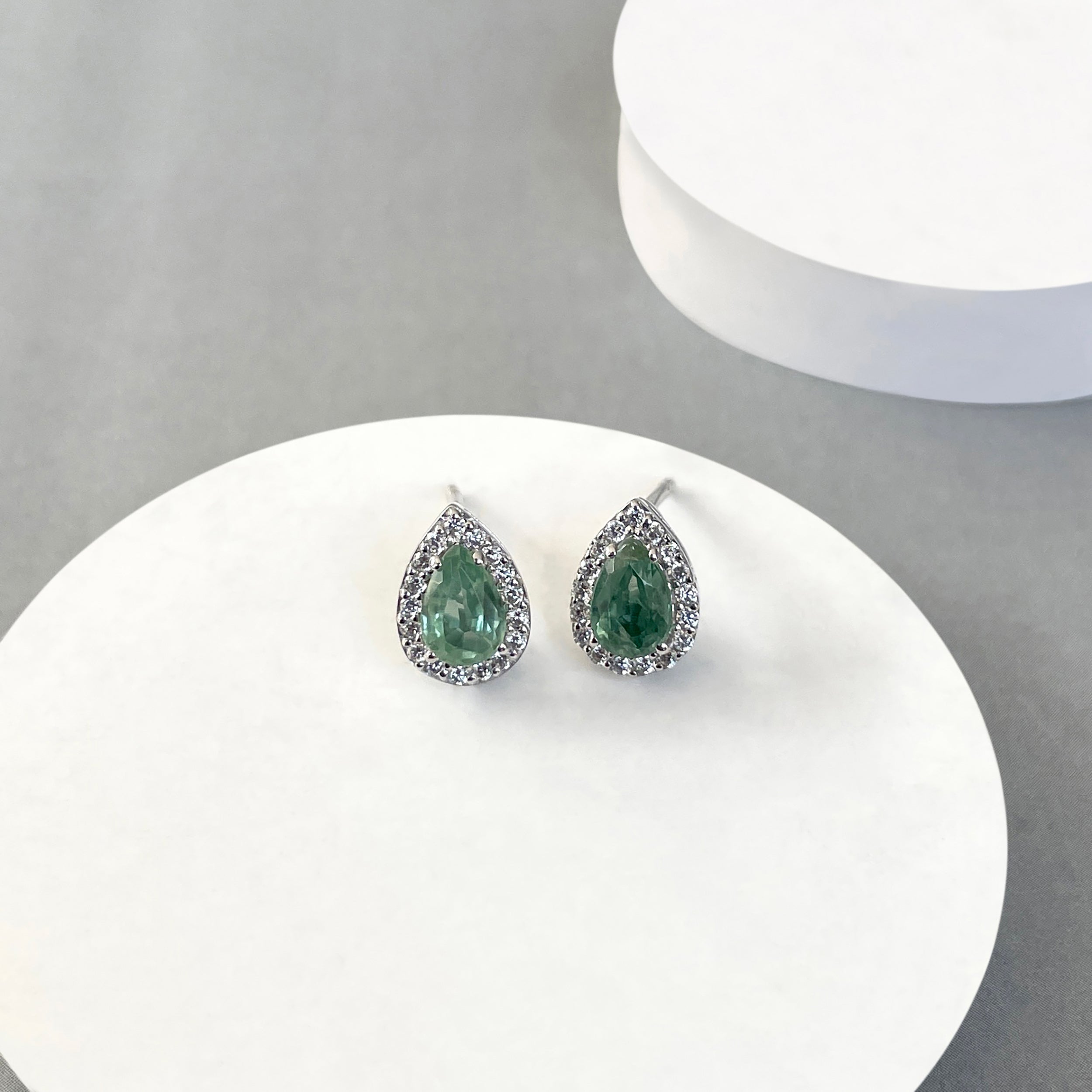 Green Kyanite Stud Earrings-(GKY-SE-52W.)