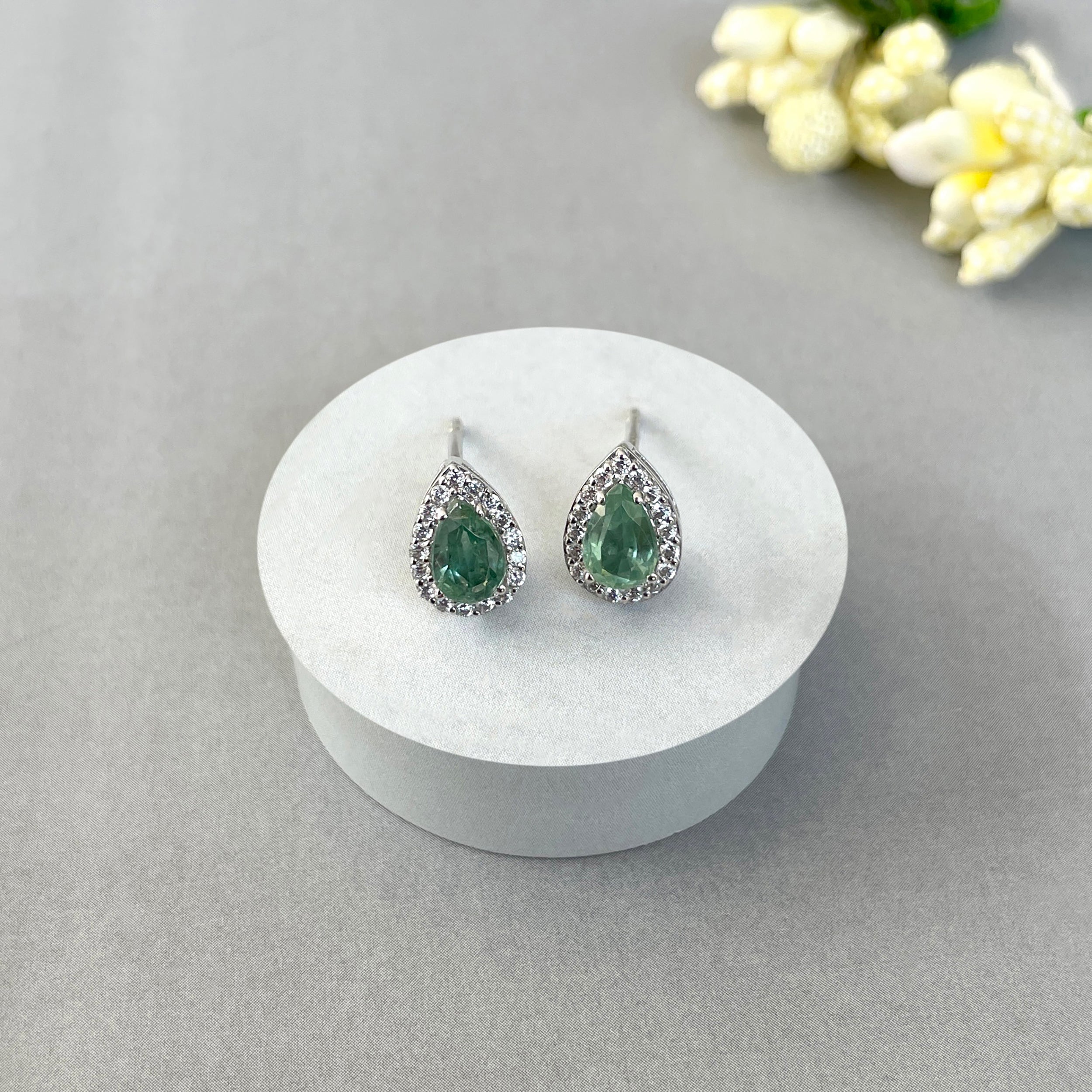Green Kyanite Stud Earrings-(GKY-SE-52W.)
