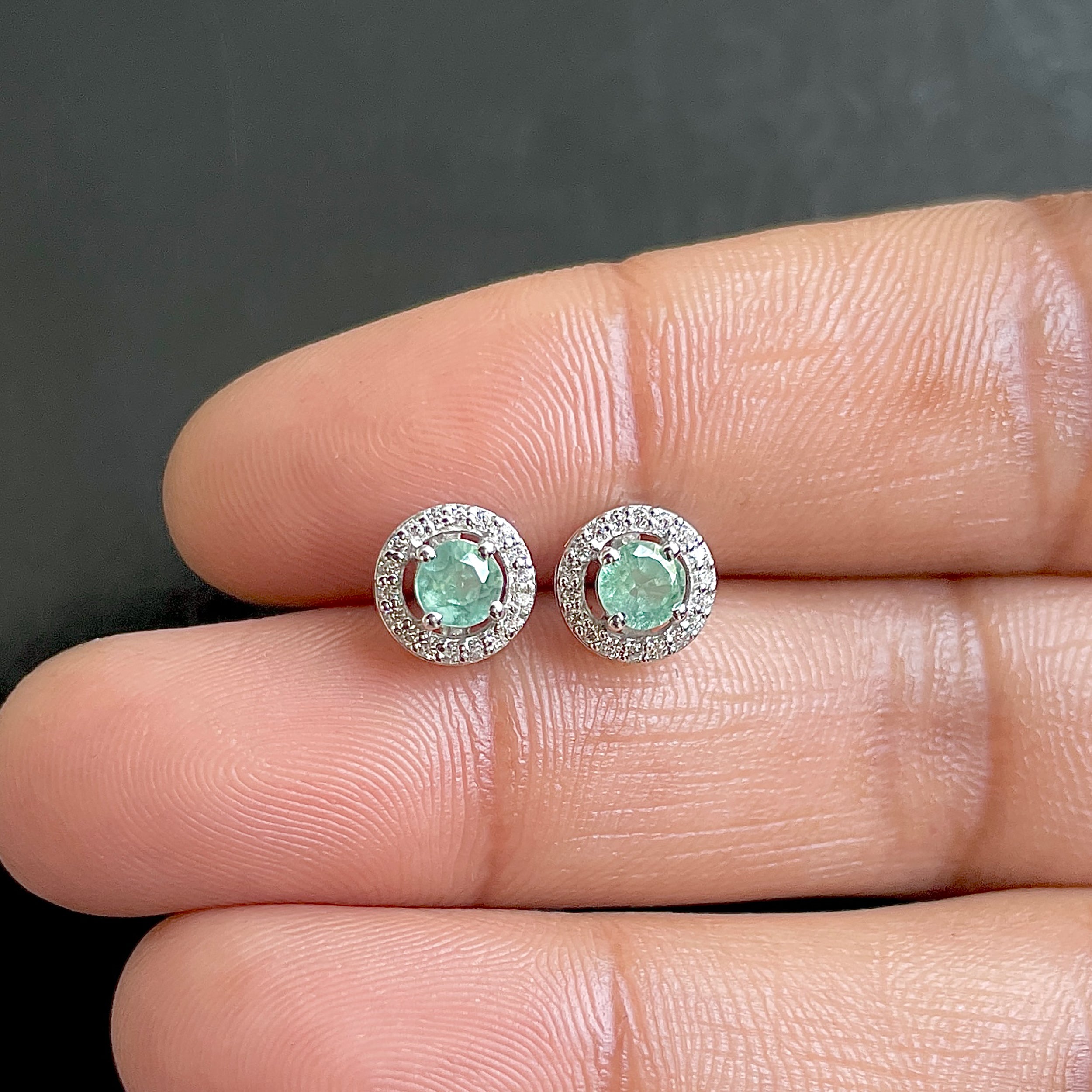 Green Kyanite Stud Earrings-(GKY-SE-985.)